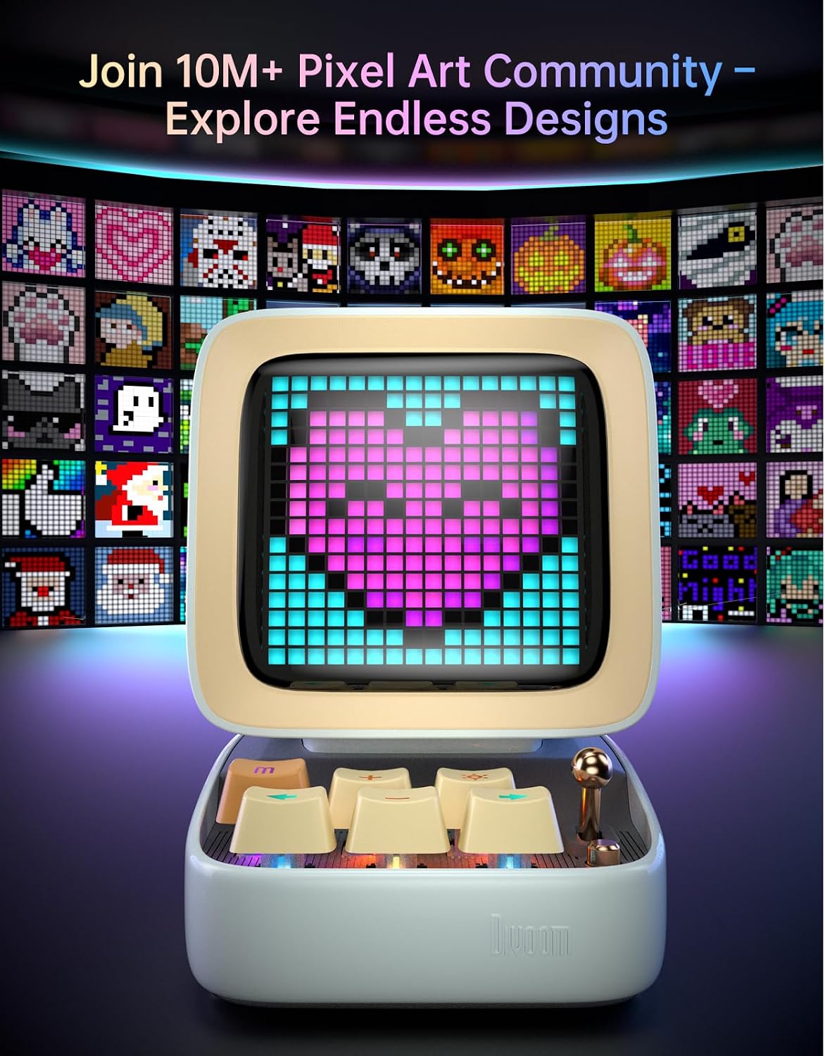PARLANTE PORTÁTIL DIVOOM DITOO RETRO PIXEL ART 15W BLUETOOTH AZUL - 4