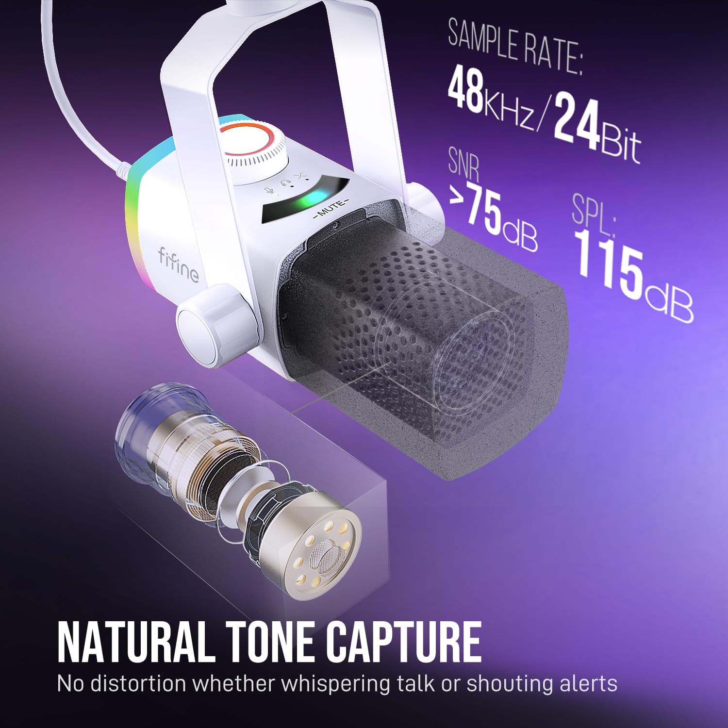 MICRÓFONO PARA STREAMING FIFINE AM8PROTW DINÁMICO XLR/USB - 2