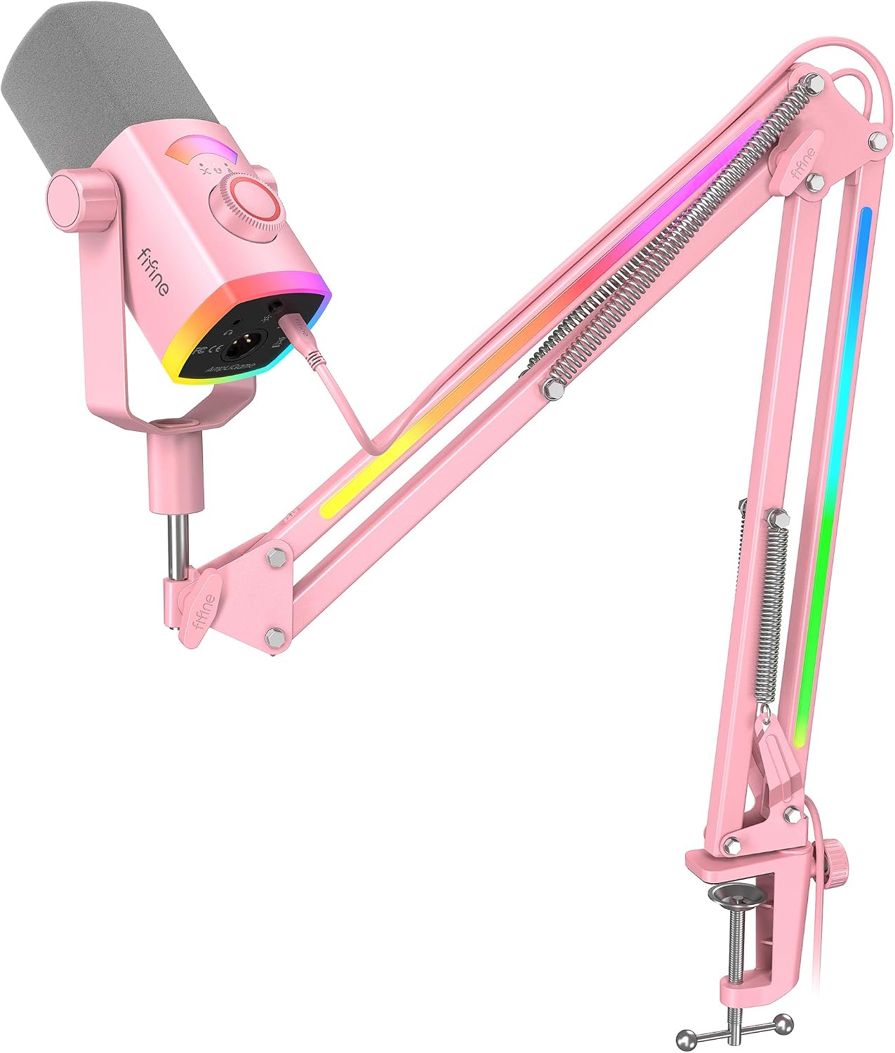 MICRÓFONO DINÁMICO FIFINE AM8PROTP CON CONEXIÓN XLR/USB Y RGB PARA GAMING - 1
