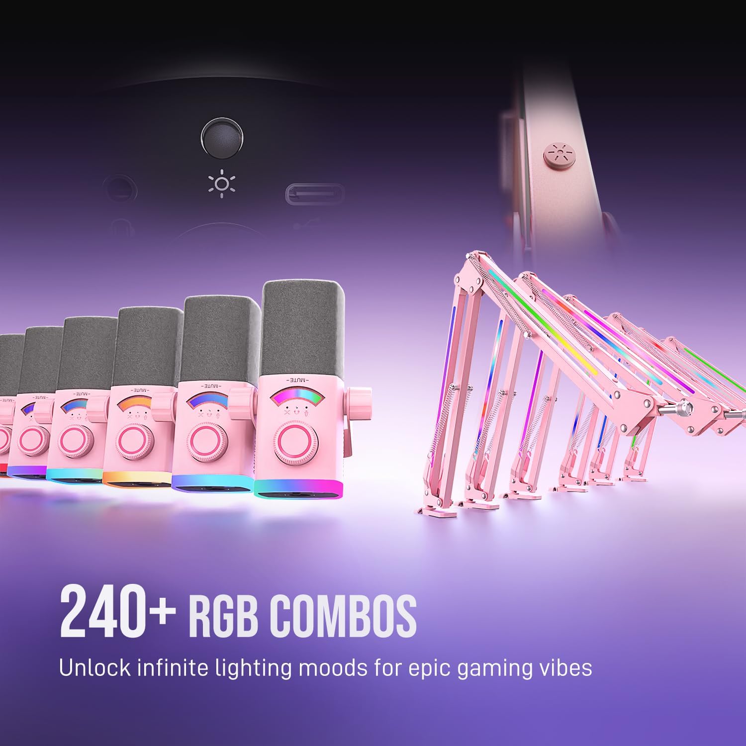 MICRÓFONO DINÁMICO FIFINE AM8PROTP CON CONEXIÓN XLR/USB Y RGB PARA GAMING - 4