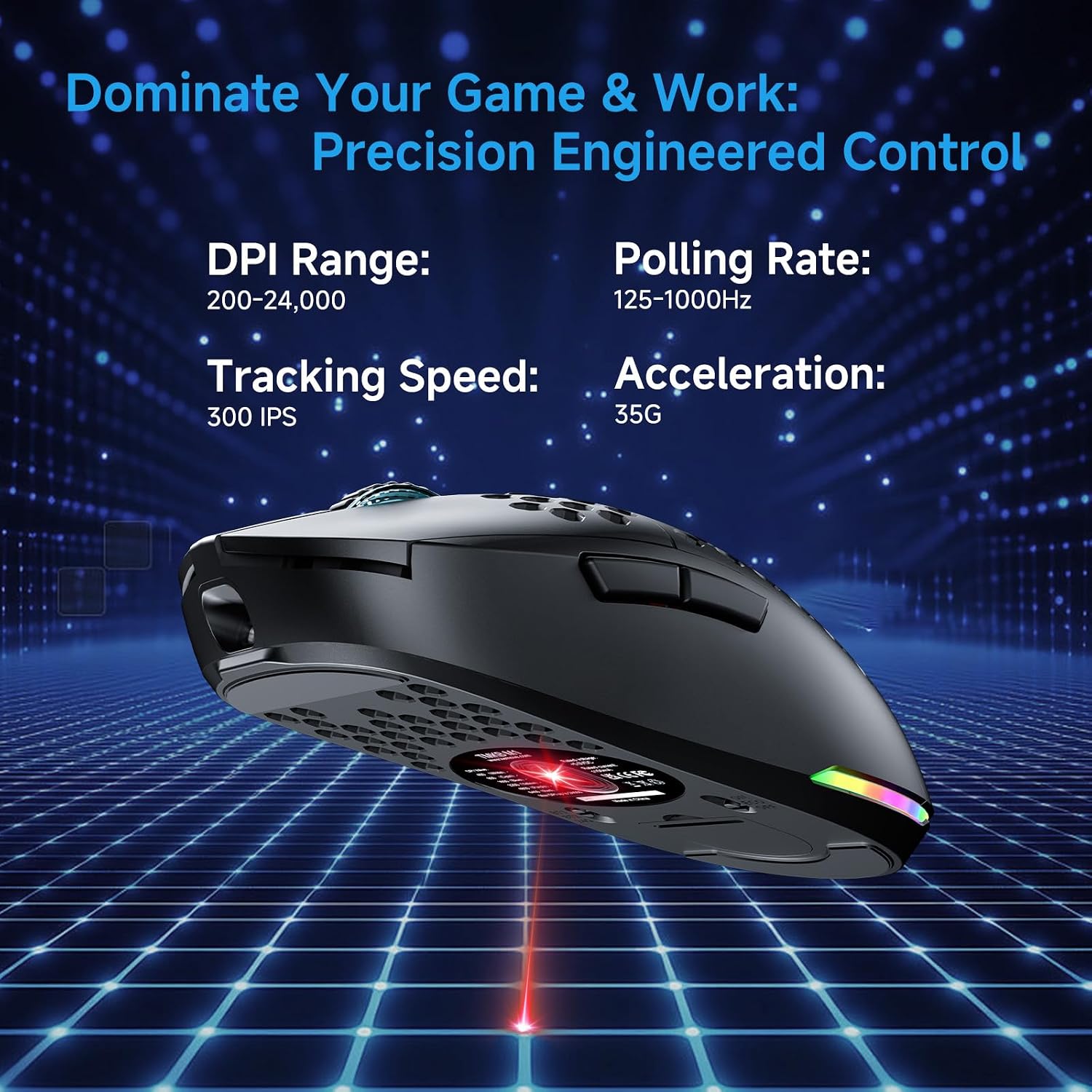 MOUSE GAMER TMKB FALCON M1 WIRELESS 24000 DPI NEGRO - 2