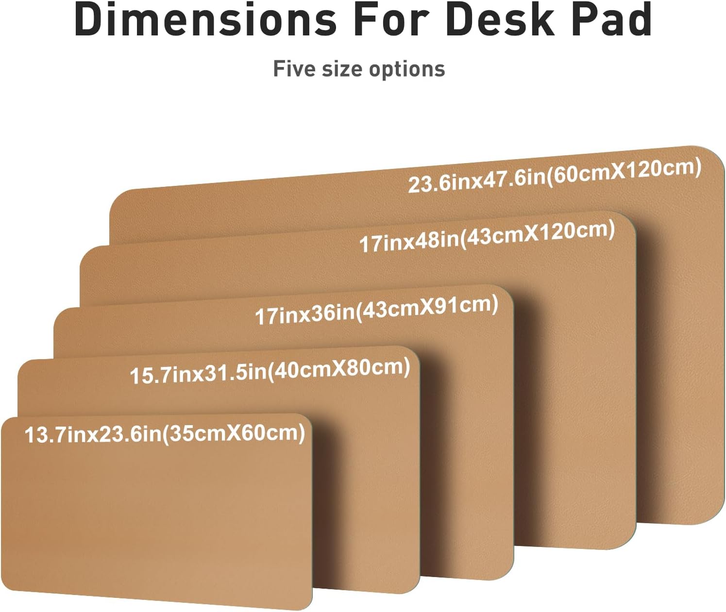 MOUSE PAD AOTHIA FAUX LEATHER DESK MAT IMPERMEABLE CAQUI 60 X 35 CM - 5