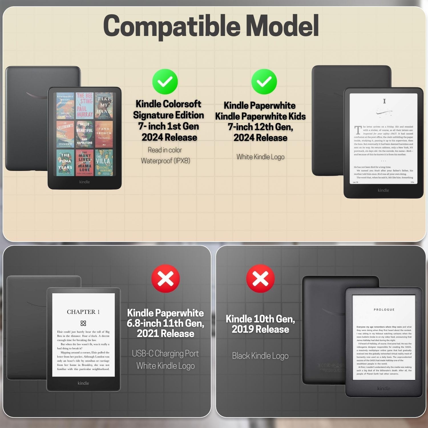 ESTUCHE TNP PARA KINDLE PAPERWHITE 12ª GEN 7 PULGADAS COLORSOFT GRAN OLA - 2