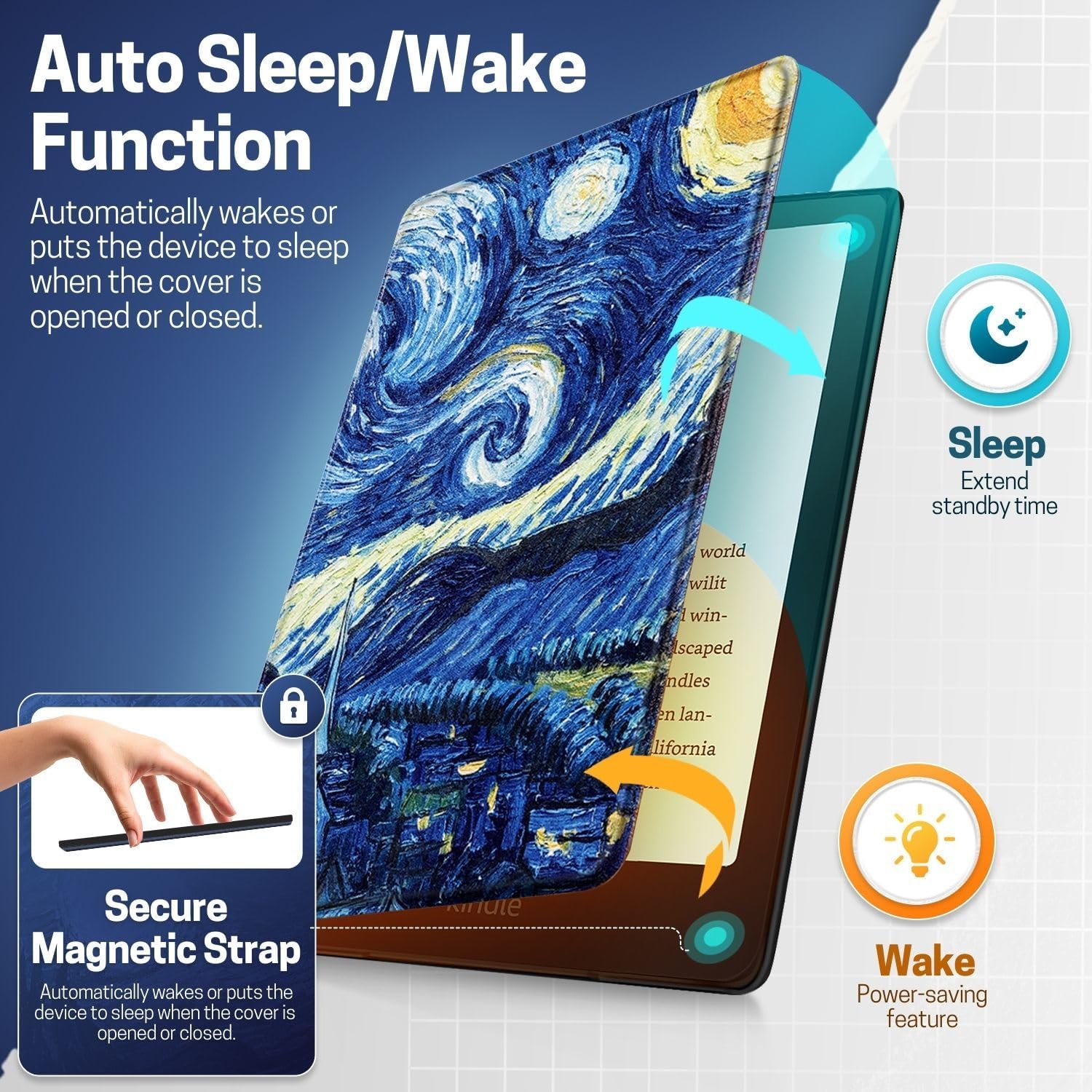 ESTUCHE TNP PARA KINDLE PAPERWHITE 12ª GEN 7 PULGADAS STARRY NIGHT - 3