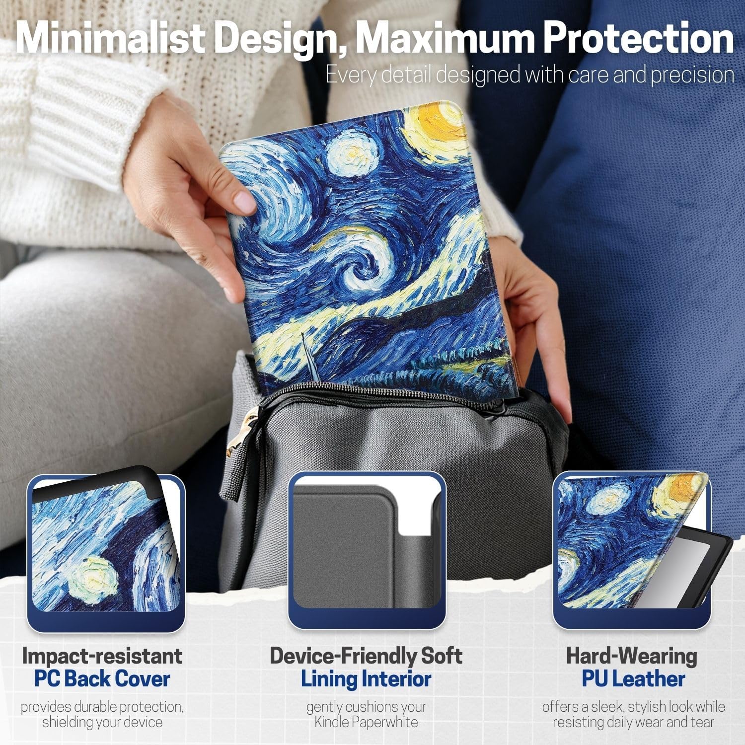 ESTUCHE TNP PARA KINDLE PAPERWHITE 12ª GEN 7 PULGADAS STARRY NIGHT - 5