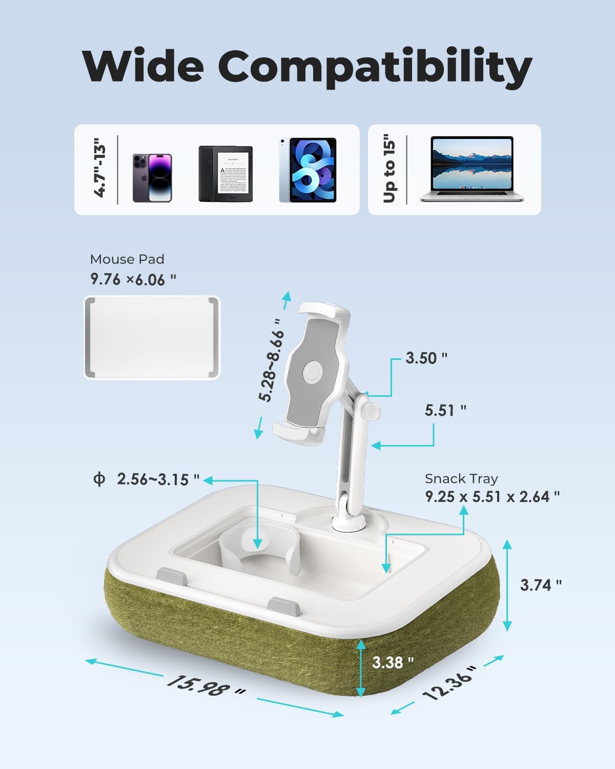 SOPORTE PARA KINDLE VIOZON CON ALMOHADILLA Y BASE PARA LAPTOP - 4