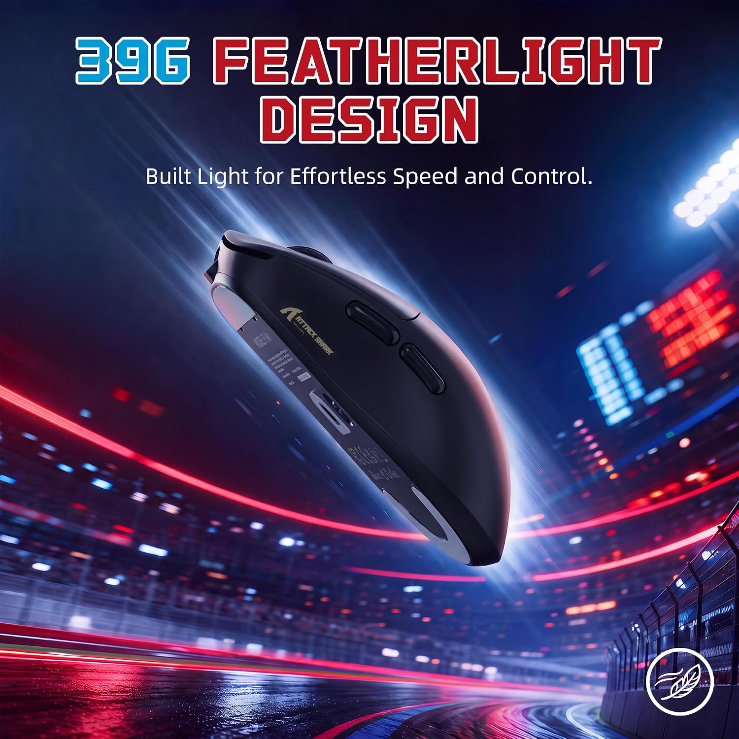 MOUSE GAMER ATTACK SHARK F1 AIR INALÁMBRICO LIVIANO NEGRO - 2