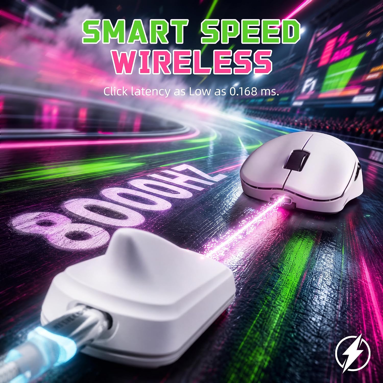 MOUSE GAMER ATTACK SHARK F1 AIR LIGERO INALÁMBRICO BLANCO - 3