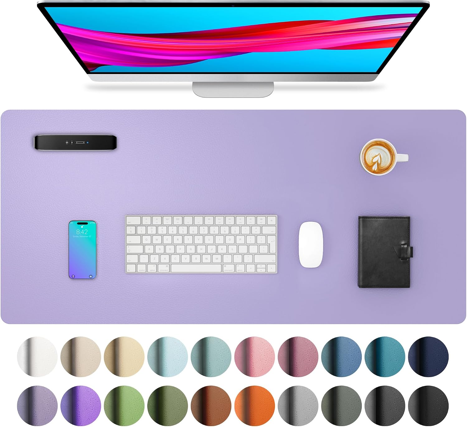 MOUSE PAD AOTHIA FAUX LEATHER DESK MAT LAVANDA 60 X 35 CM - 1