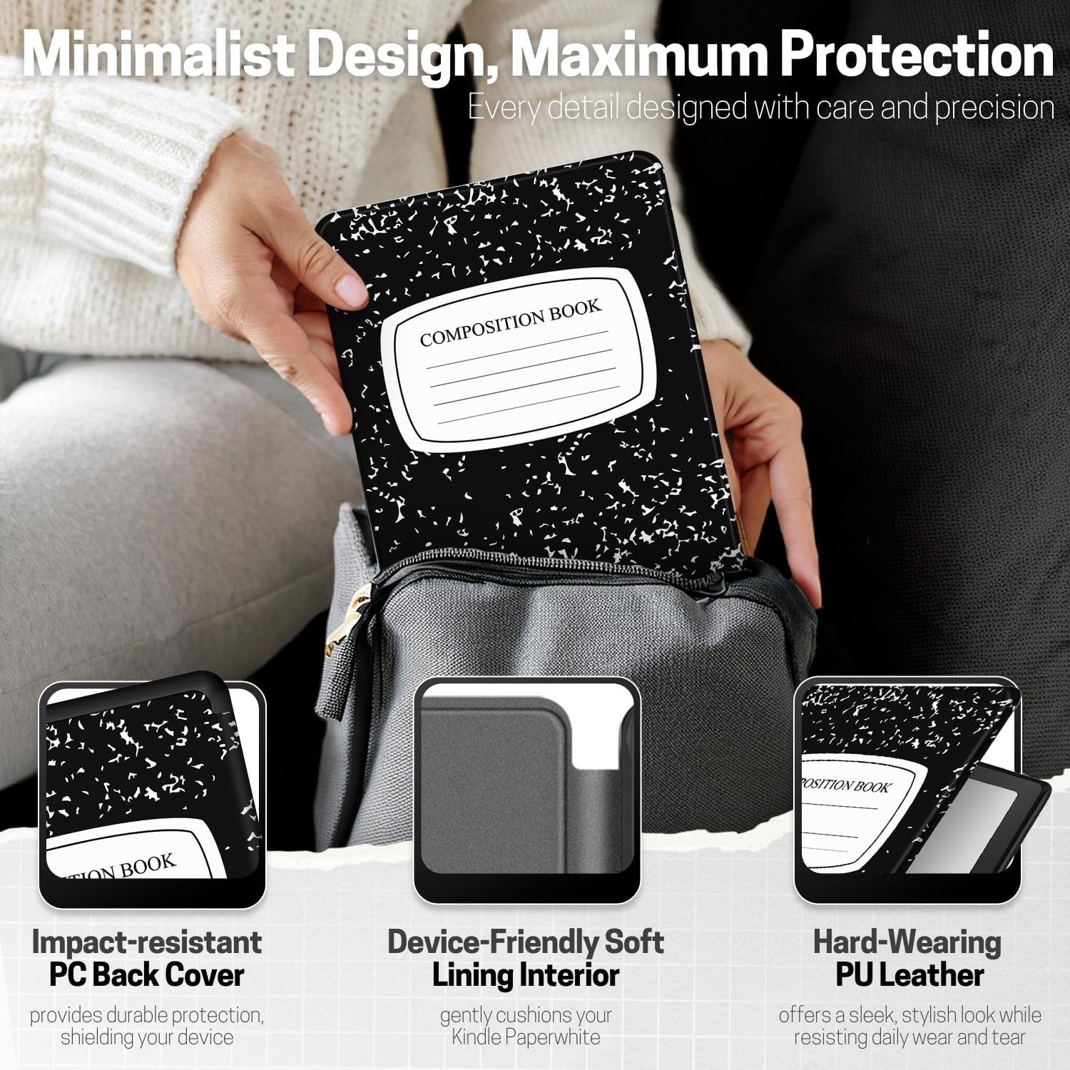 ESTUCHE TNP PARA KINDLE PAPERWHITE 12ª GEN COLORSOFT 7 PULGADAS NEGRO - 5