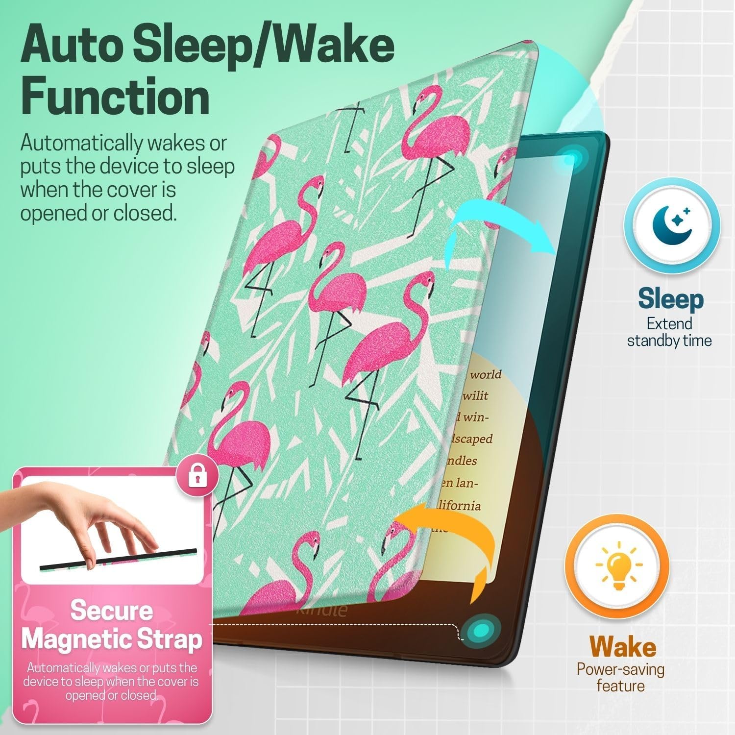 ESTUCHE TNP PARA KINDLE PAPERWHITE 12TH GEN 7 PULGADAS FLAMINGO - 3