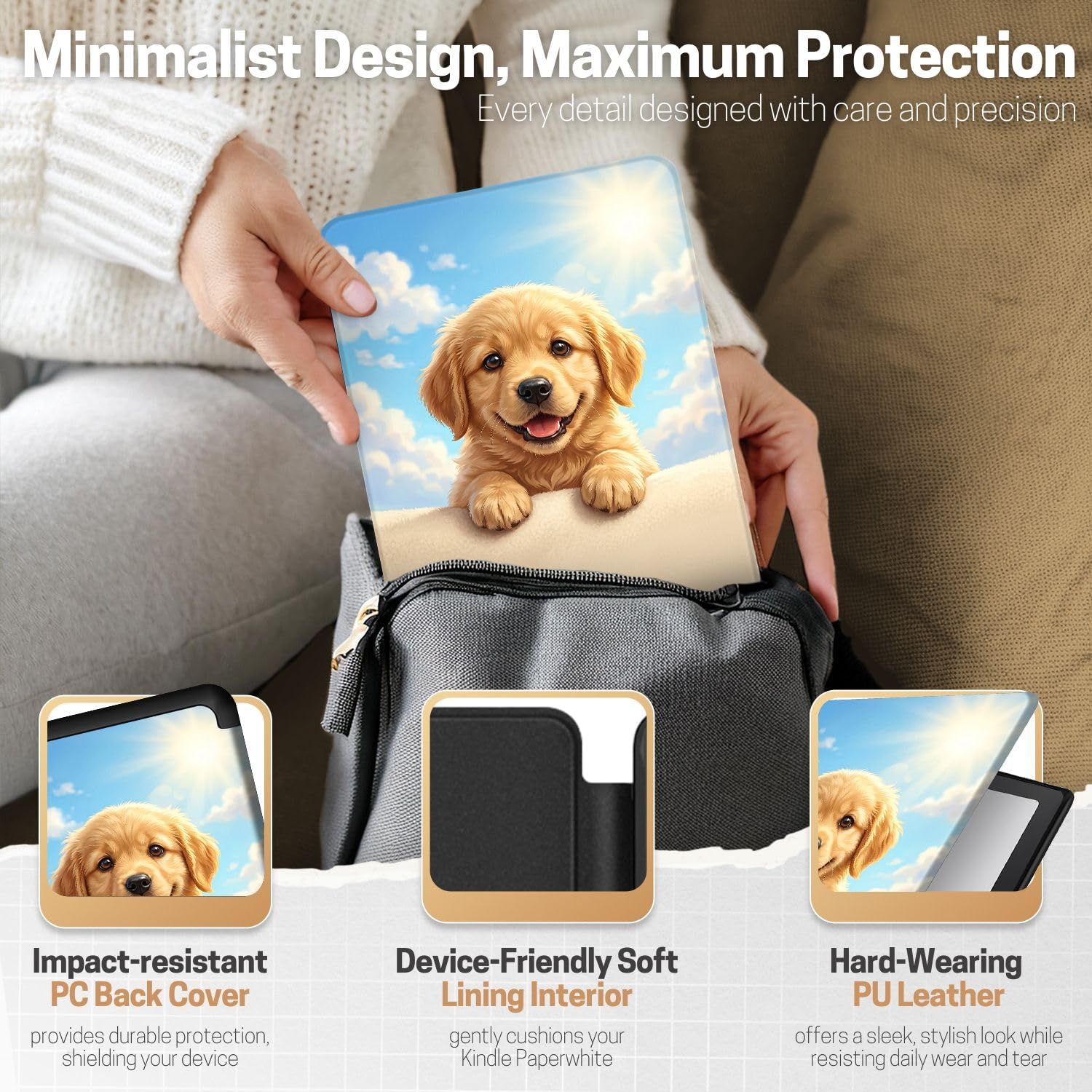 FUNDA TNP PARA KINDLE PAPERWHITE 12ª GENERACIÓN 7 PULGADAS COLORSOFT SONRISA DE PERRO - 5