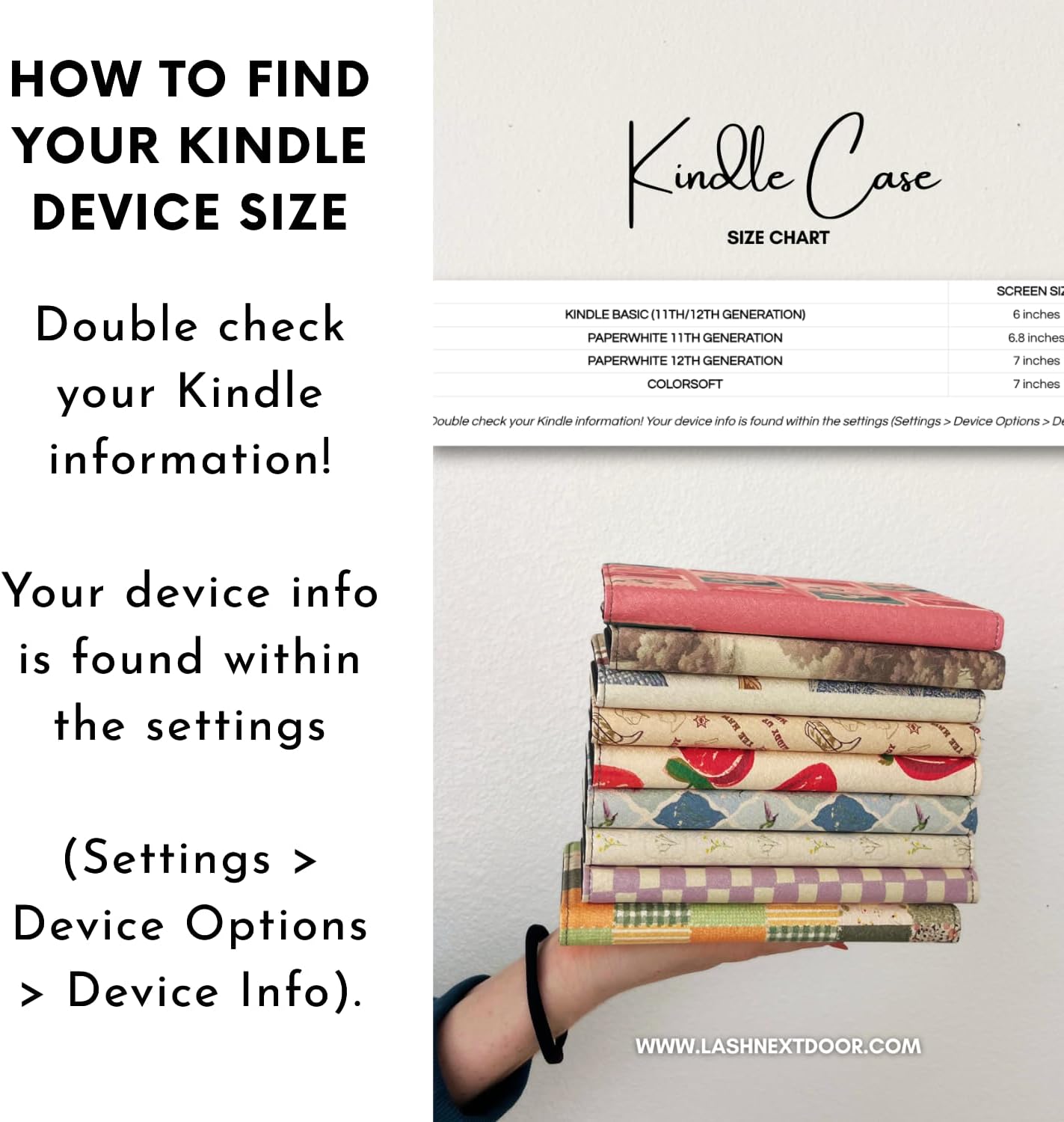 ESTUCHE PARA KINDLE LASH NEXT DOOR LOVE TO READ CON SOPORTE Y CORREA DE MANO - 2