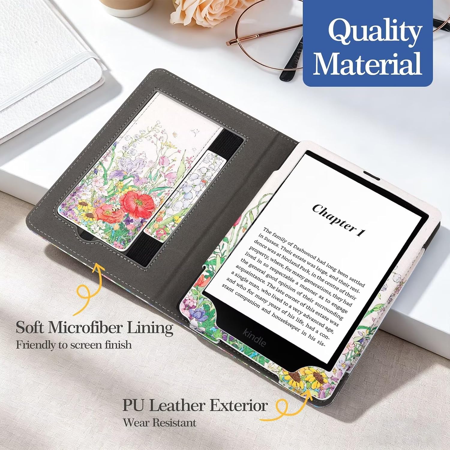 FUNDA PARA KINDLE PAPERWHITE 6' MONSDIRECT FLOWER BUSH - 3