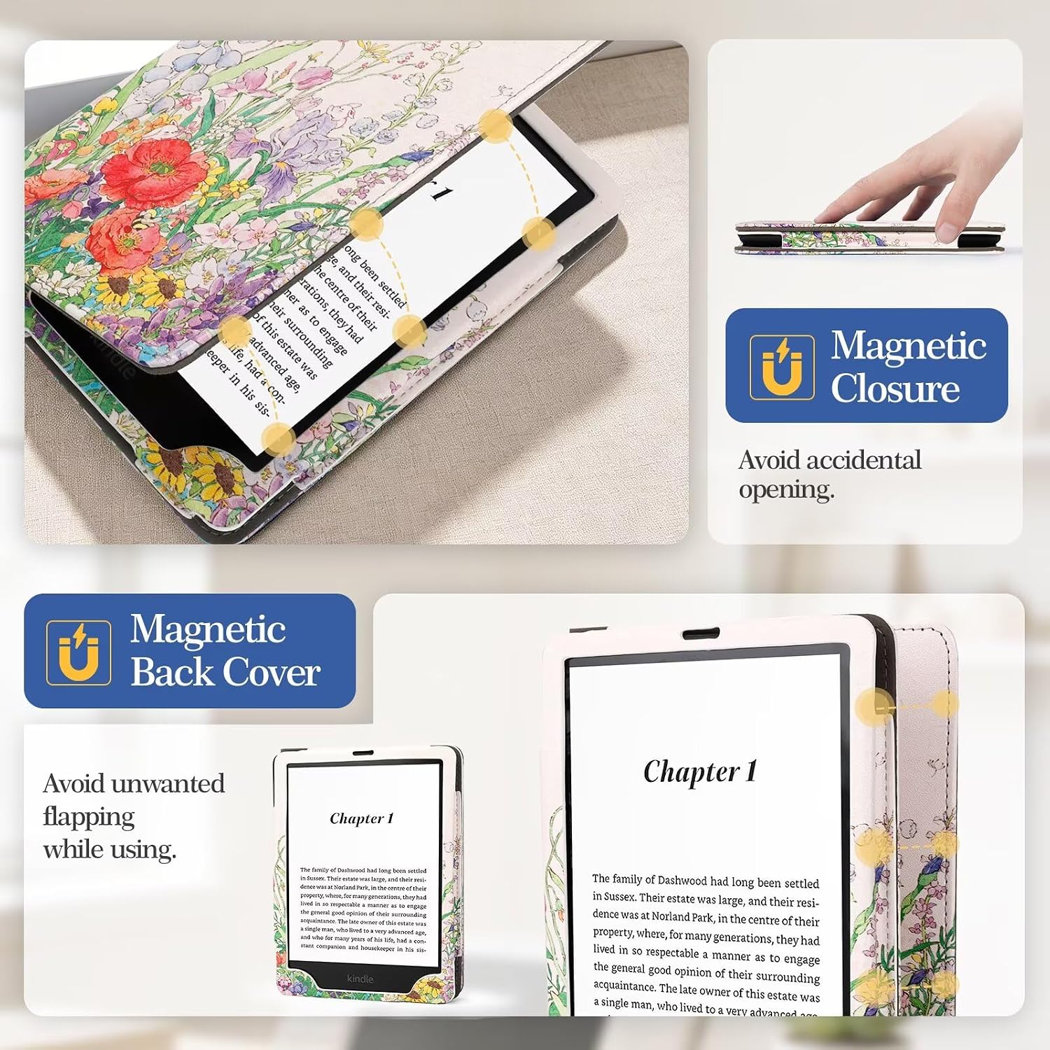 FUNDA PARA KINDLE PAPERWHITE 6' MONSDIRECT FLOWER BUSH - 5