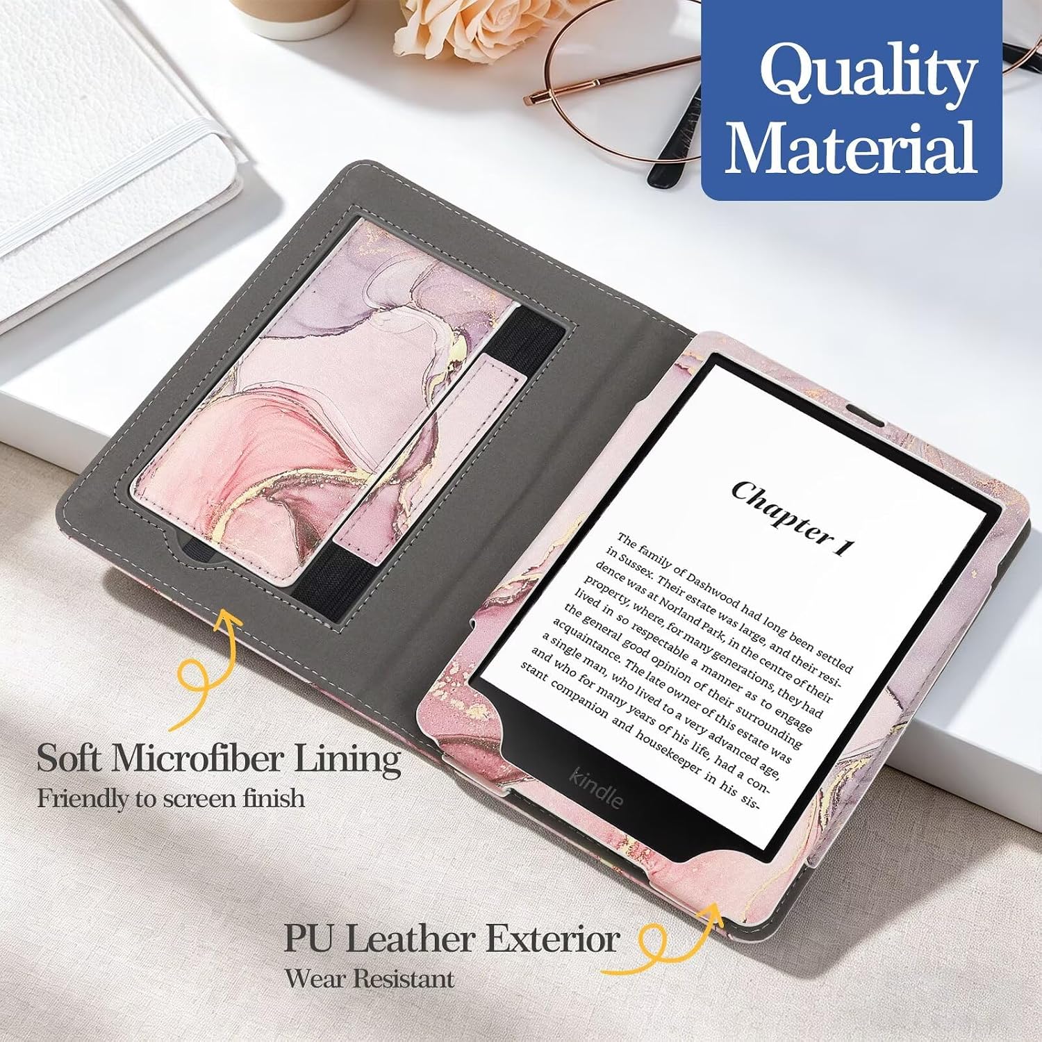 FUNDA PARA KINDLE PAPERWHITE 6' MONSDIRECT MÁRMOL ROSA - 3