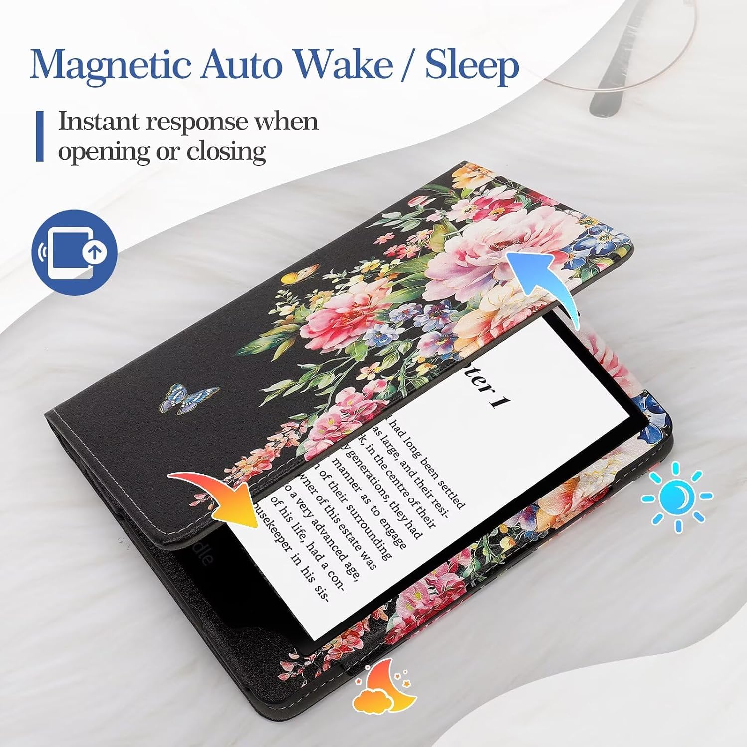 FUNDA PARA KINDLE PAPERWHITE 6' MONSDIRECT BLACK PEONY - 4