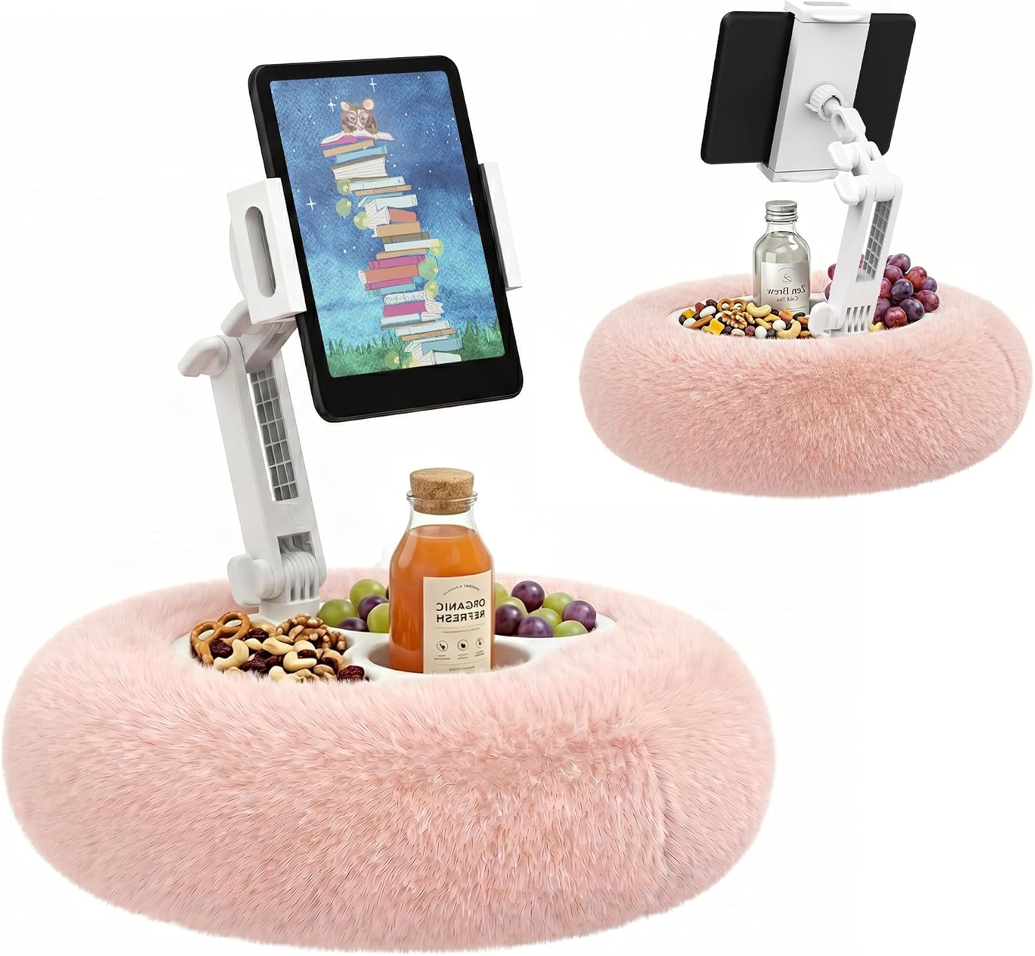 SOPORTE PARA TABLET Y KINDLE HOMEMOUNT CON BANDEJA PARA SNACKS ROSA - 1