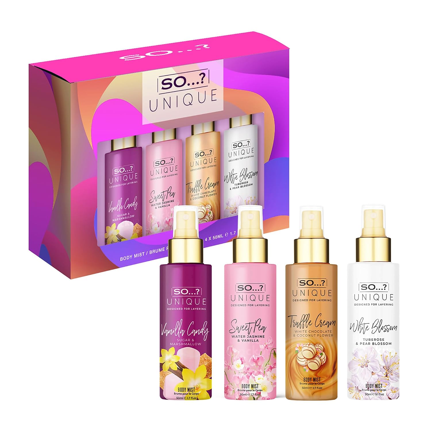 SET DE BODY MIST SO...? UNIQUE 4 UNIDADES - 1