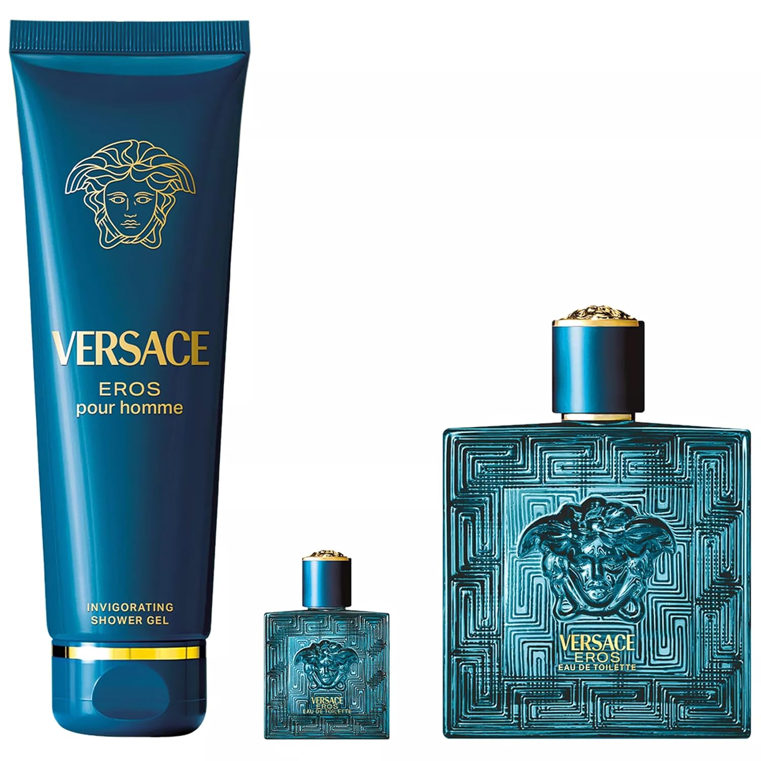 SET DE FRAGANCIAS VERSACE EROS PARA HOMBRE 100 ML EAU DE TOILETTE + 150 ML GEL DE DUCHA + 5 ML MINI EAU DE TOILETTE - 1