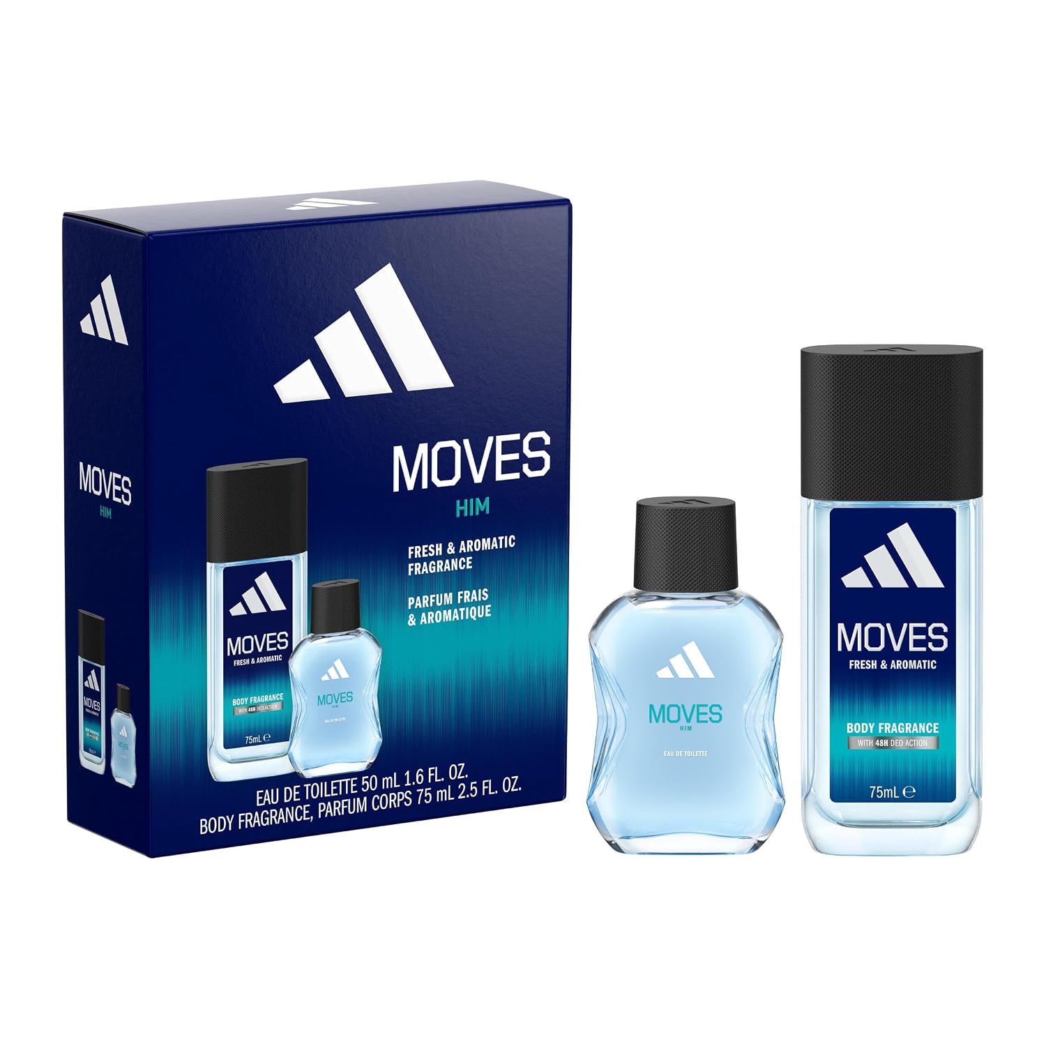 SET DE FRAGANCIAS ADIDAS MOVES FOR HIM EAU DE TOILETTE 50ML Y BODY FRAGRANCE 75ML - 1