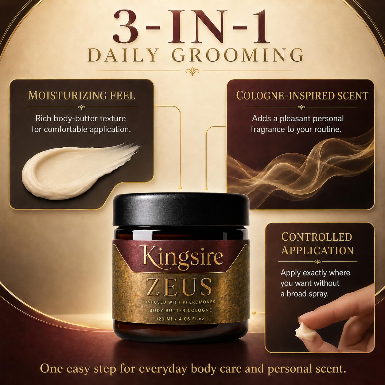PERFUME BODY BUTTER KINGSIRE PARA HOMBRE 120ML - 3