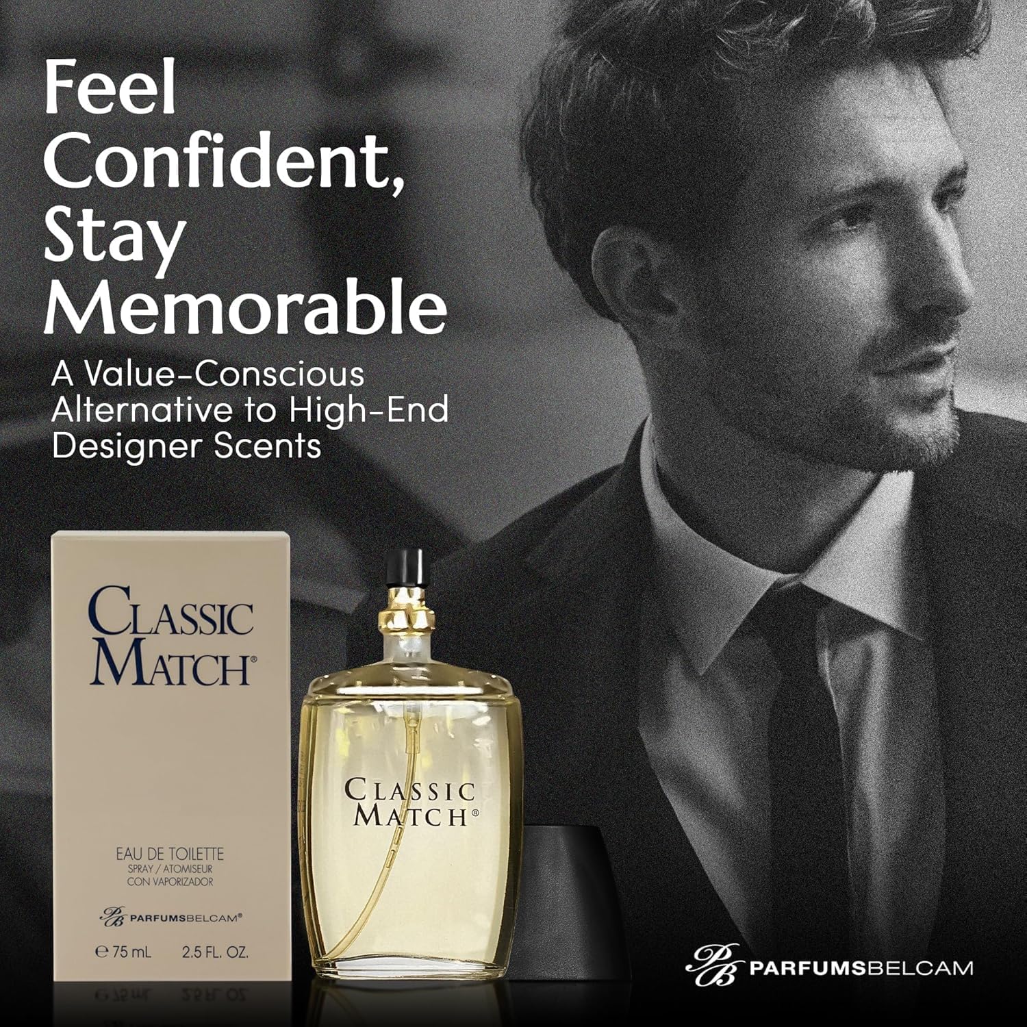 PERFUME BELCAM BEAUTY CLASSIC MATCH EAU DE TOILETTE PARA HOMBRE 2.5 FL OZ PACK 2 - 5