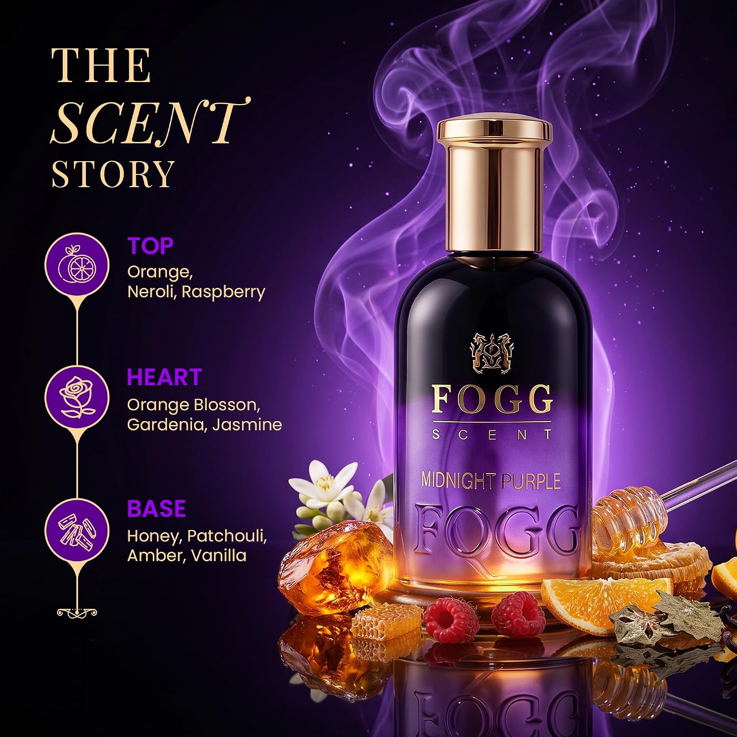 PERFUME FOGG MIDNIGHT PURPLE EAU DE PARFUM MUJER 100ML - 4