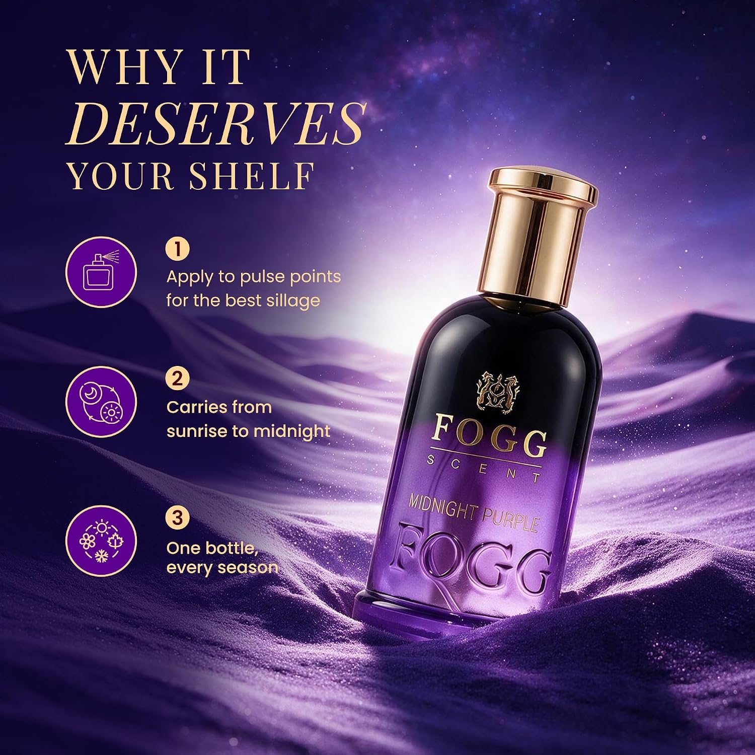 PERFUME FOGG MIDNIGHT PURPLE EAU DE PARFUM MUJER 100ML - 5