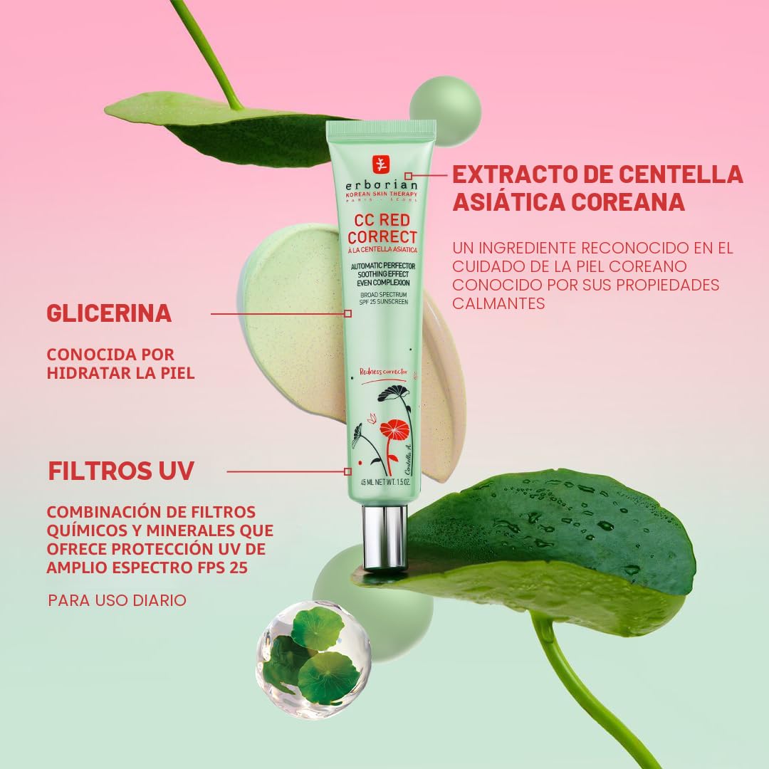 BASE DE MAQUILLAJE ERBORIAN CC RED CORRECT CON SPF 25 - 3