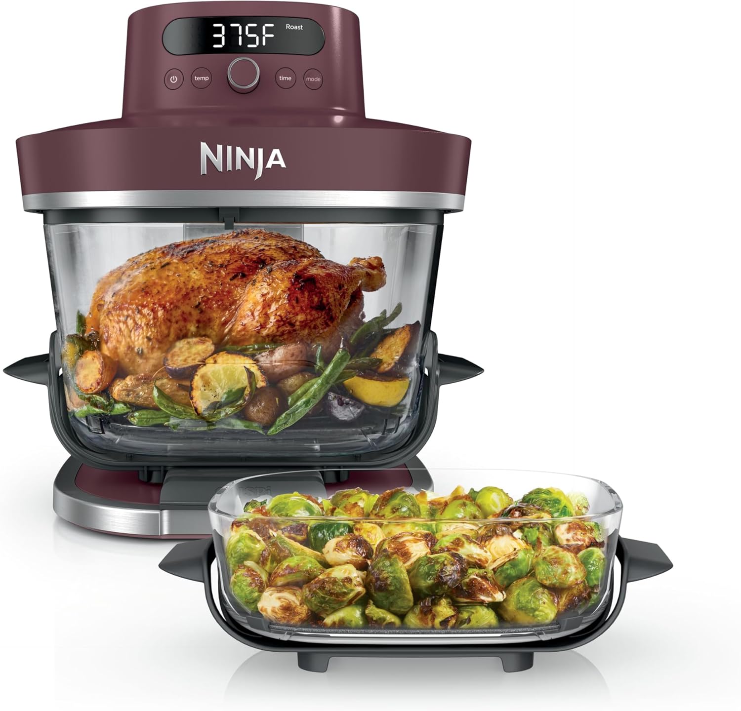 FREIDORA DE AIRE NINJA CRISPI PRO GLASS 6 EN 1 6 QT CEREZA - 1