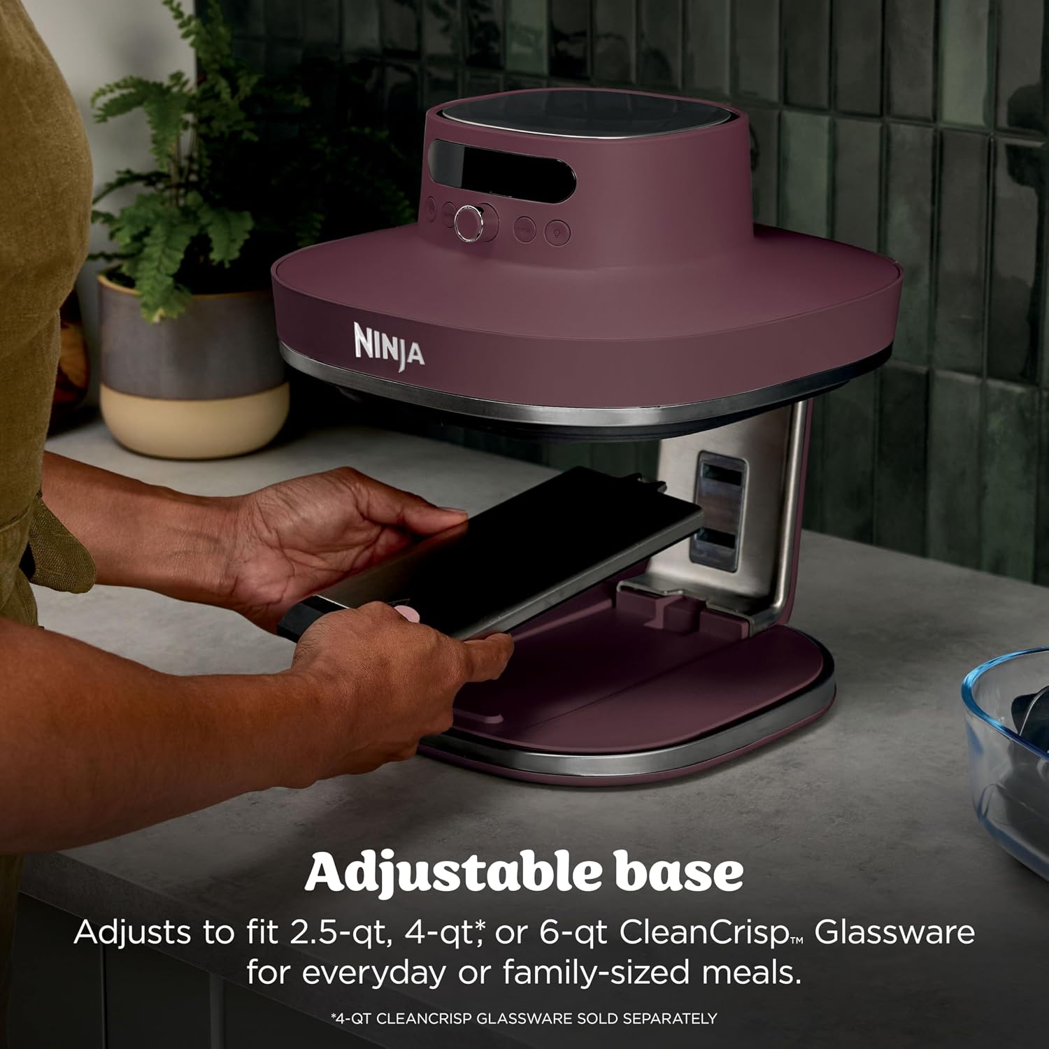 FREIDORA DE AIRE NINJA CRISPI PRO GLASS 6 EN 1 6 QT CEREZA - 3