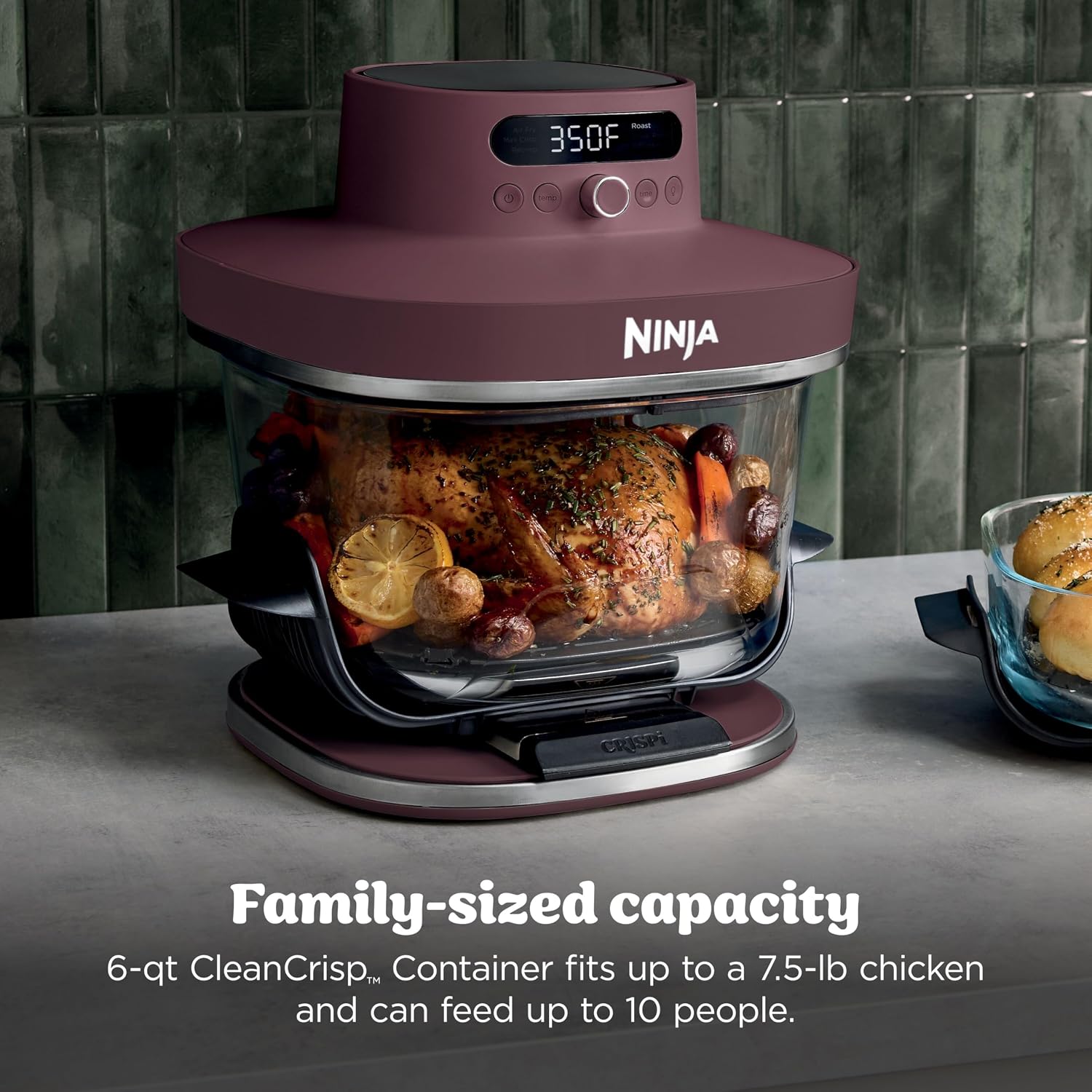 FREIDORA DE AIRE NINJA CRISPI PRO GLASS 6 EN 1 6 QT CEREZA - 5