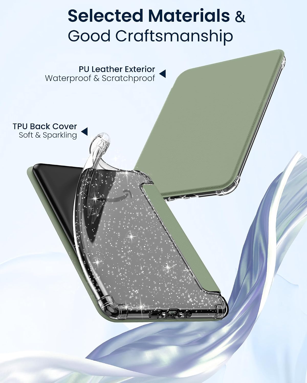 ESTUCHE MOKO PARA KINDLE PAPERWHITE 7' 12ª GEN Y COLORSOFT 2024 CELADÓN - 4