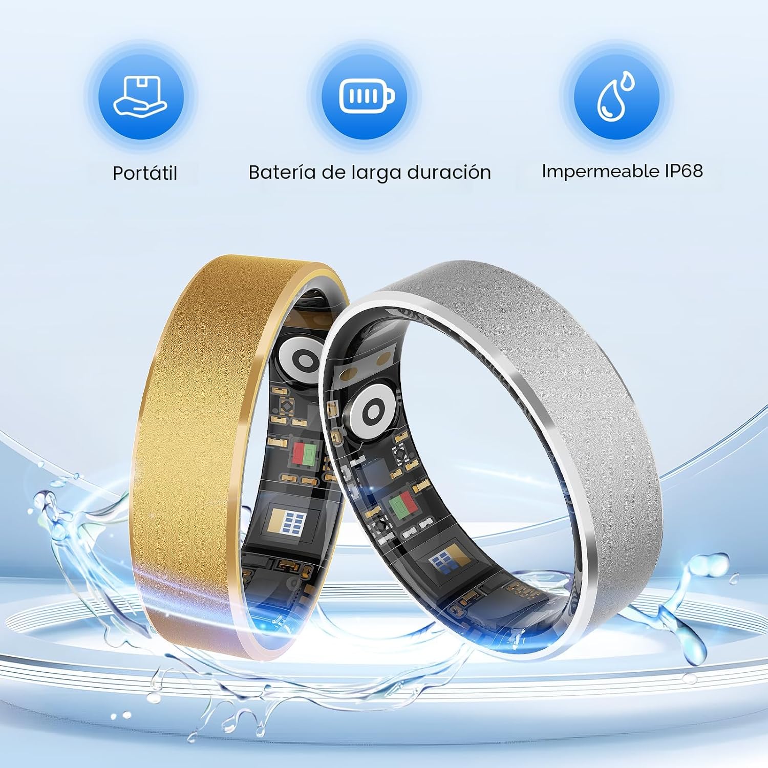 ANILLO INTELIGENTE PRXXHRI MONITOR DE SALUD NEGRO TALLA 7 - 4
