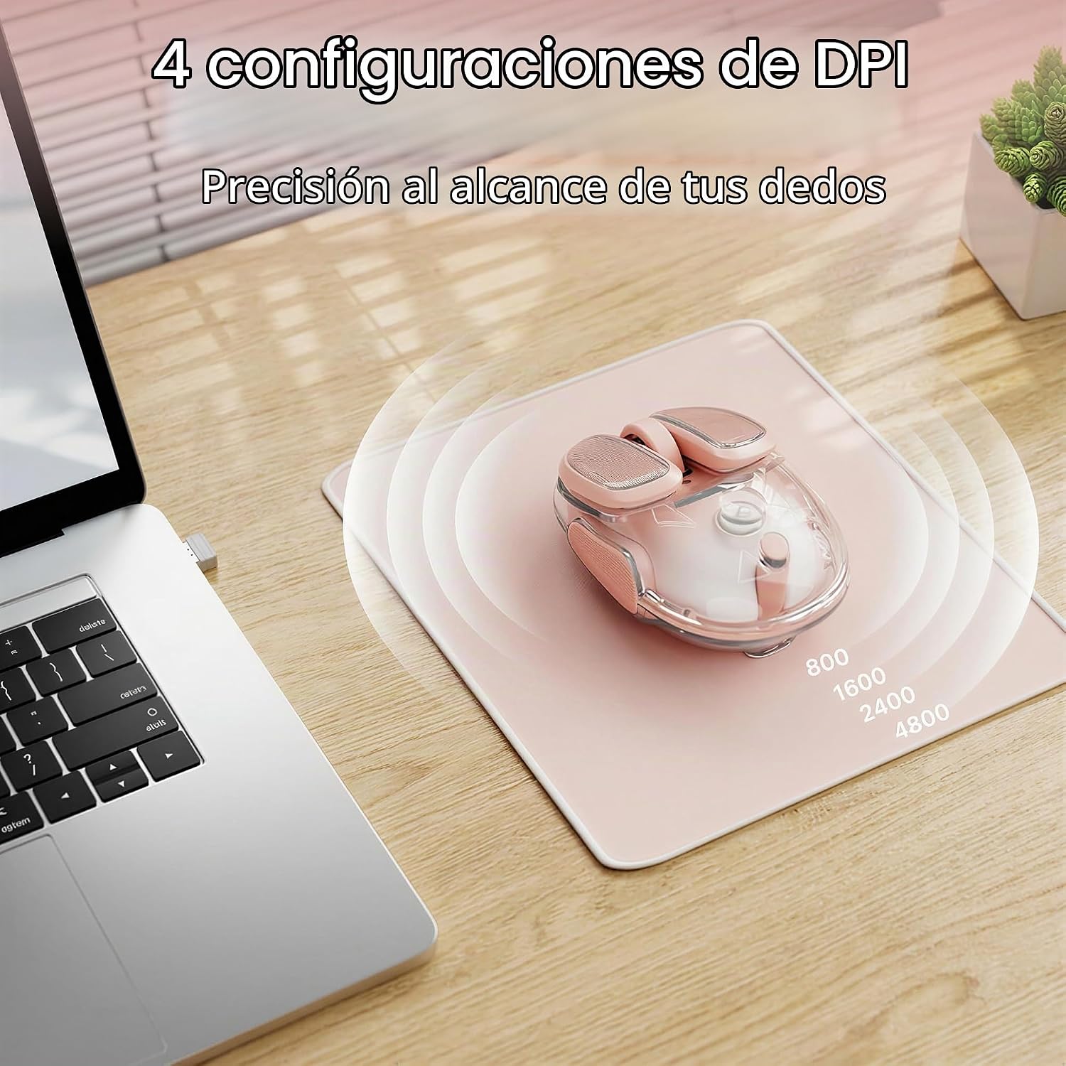 MOUSE INALÁMBRICO SEUNKWANG Q9 BLUETOOTH Y 2.4G DISEÑO TRANSPARENTE CON RGB - 3