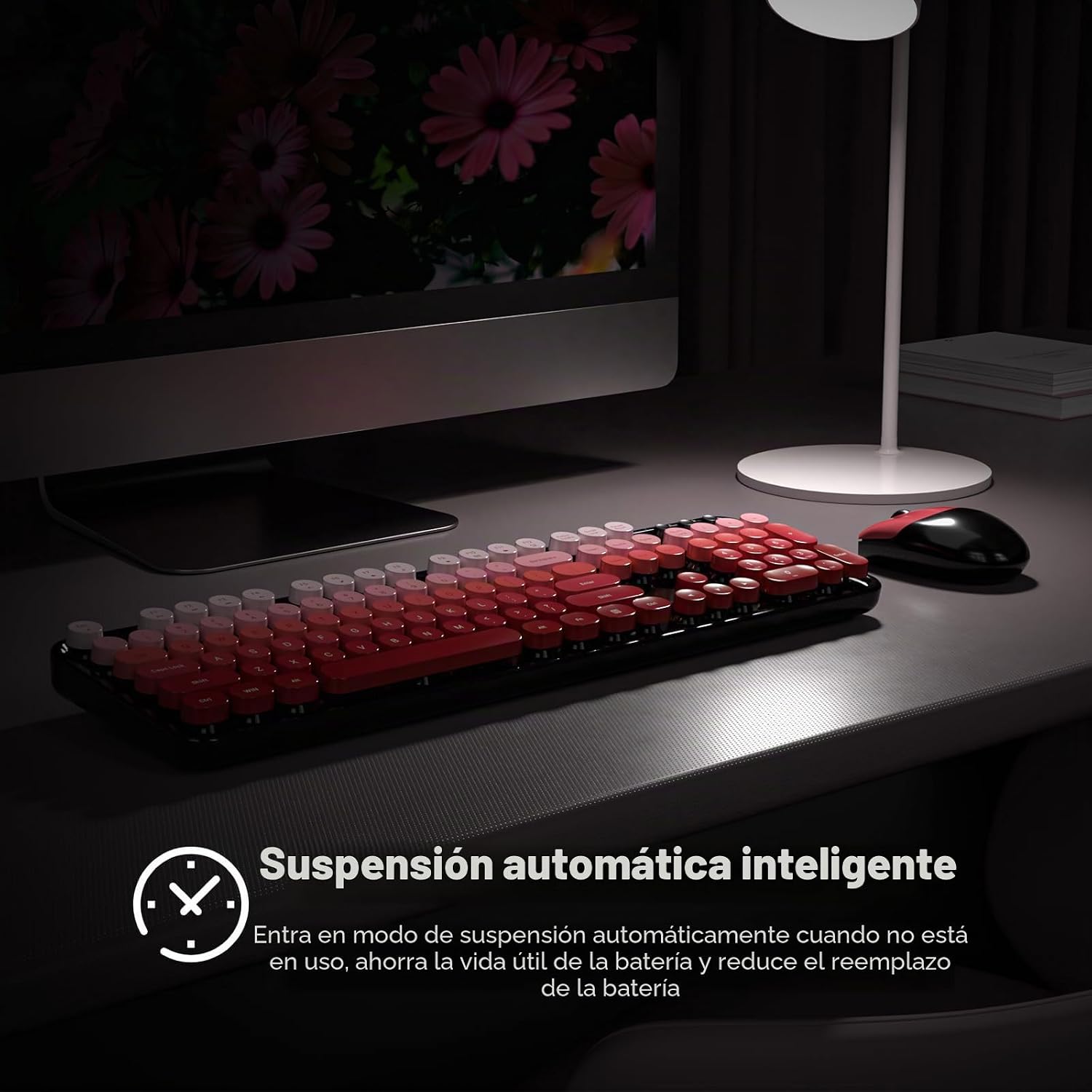 KIT DE TECLADO Y MOUSE INALÁMBRICO MOFII FULL SIZE 2.4G NEGRO CON DEGRADADO ROJO - 3