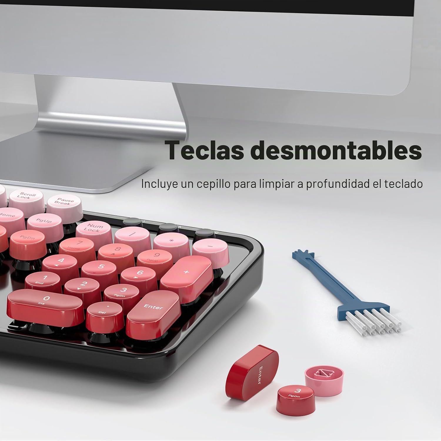 KIT DE TECLADO Y MOUSE INALÁMBRICO MOFII FULL SIZE 2.4G NEGRO CON DEGRADADO ROJO - 5