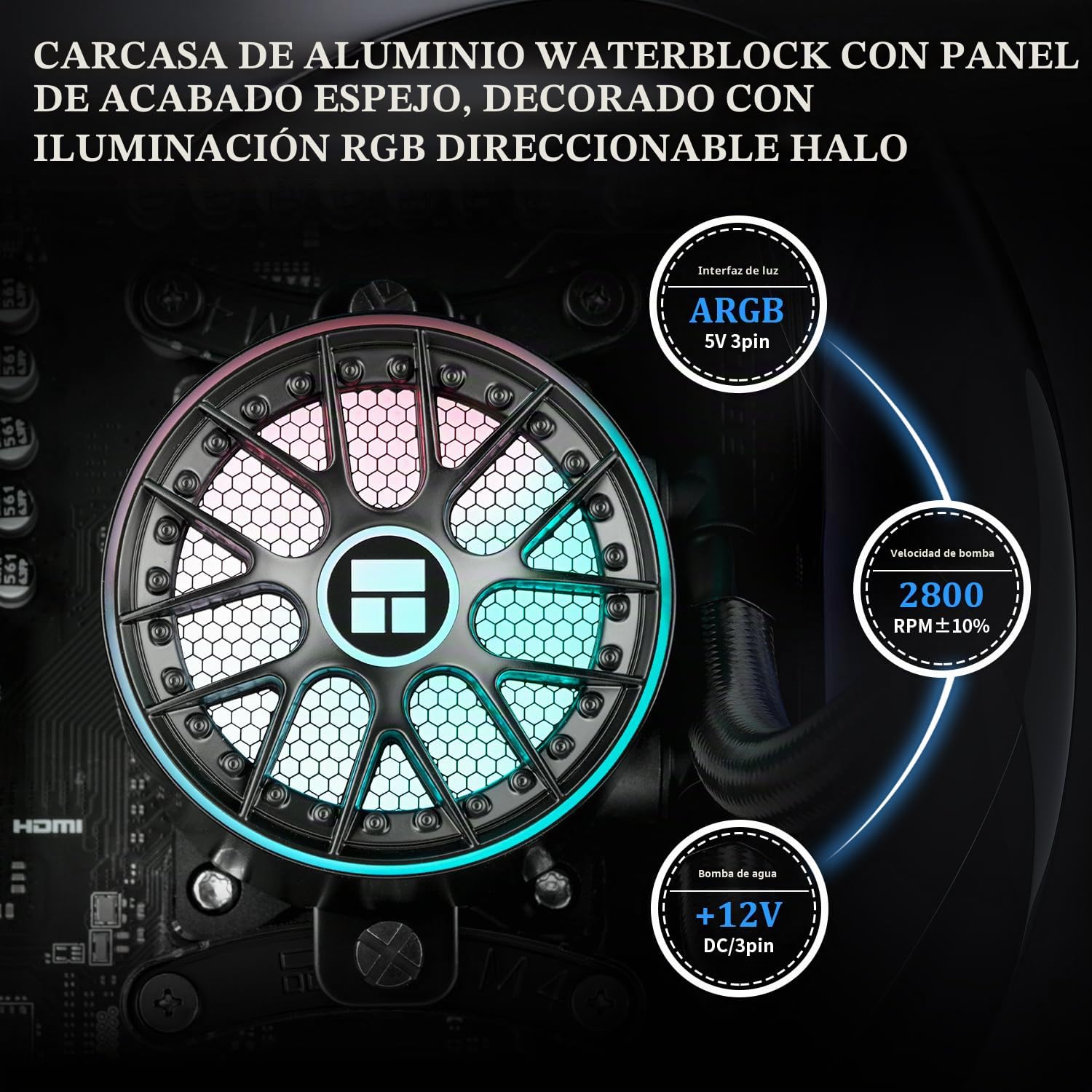 ENFRIADOR LÍQUIDO PARA CPU THERMALRIGHT AQUA ELITE 360 V6 ARGB NEGRO - 4