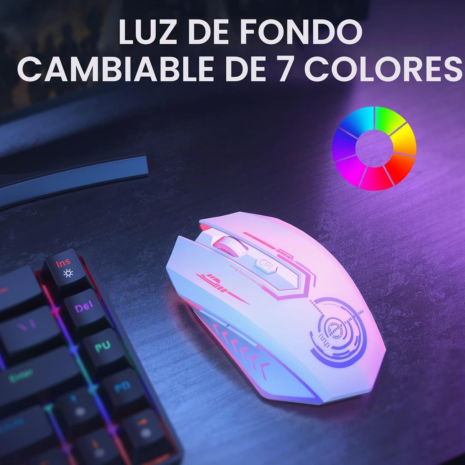 MOUSE GAMER UHURU WIRELESS RECARGABLE 10000 DPI LED - 3