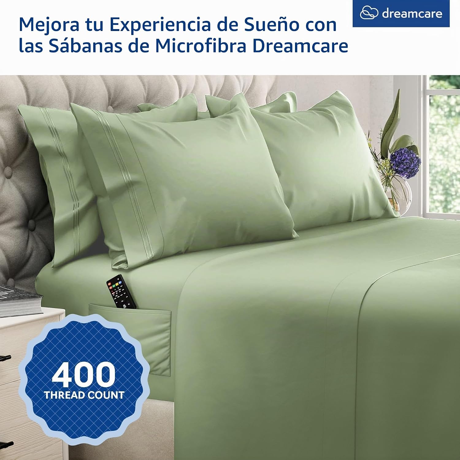 JUEGO DE SÁBANAS KING DREAMCARE 6 PIEZAS MICROFIBRA - 2