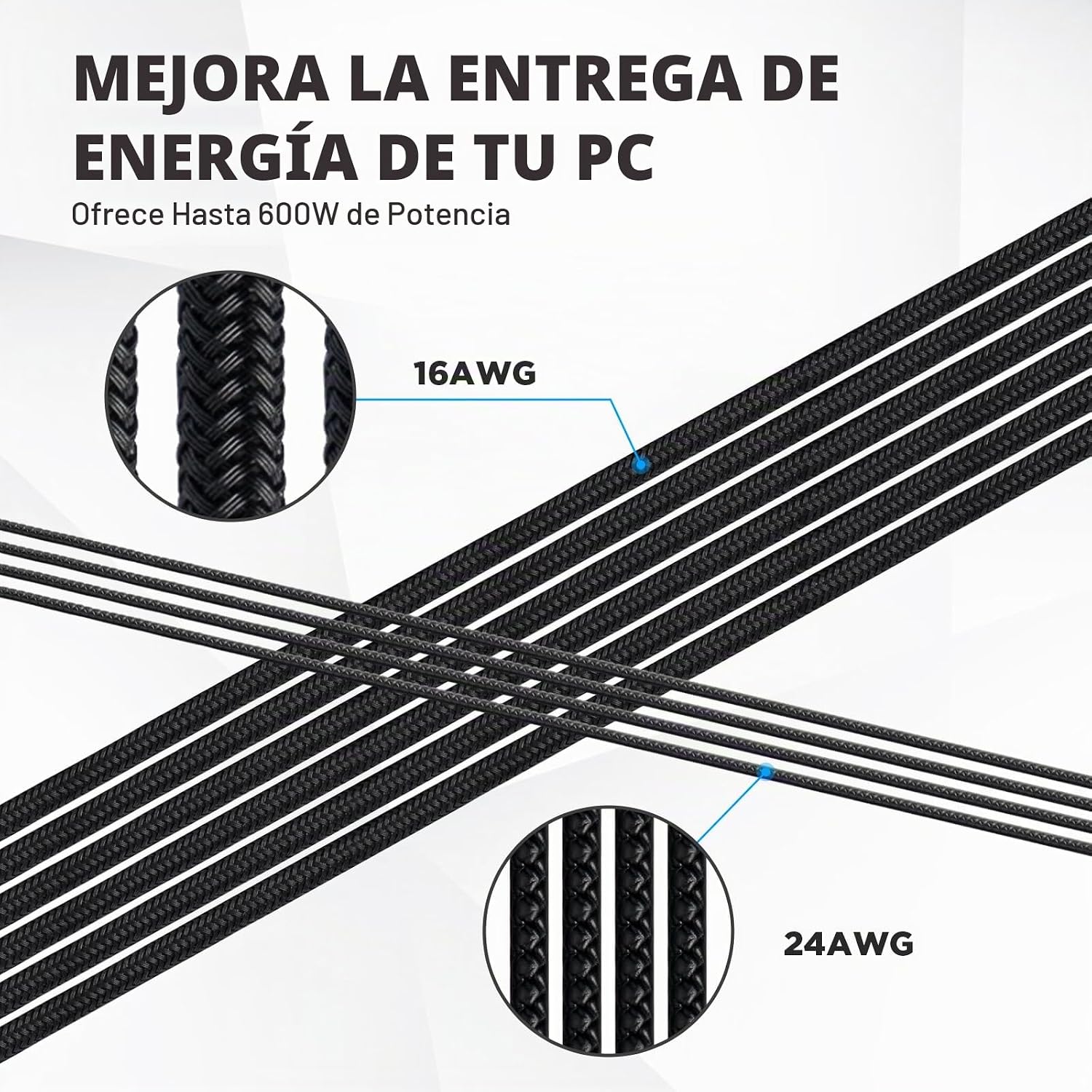 CABLE ADAPTADOR DE EXTENSIÓN ASIAHORSE 12VHPWR 16 PINES 30 CM NEGRO - 4