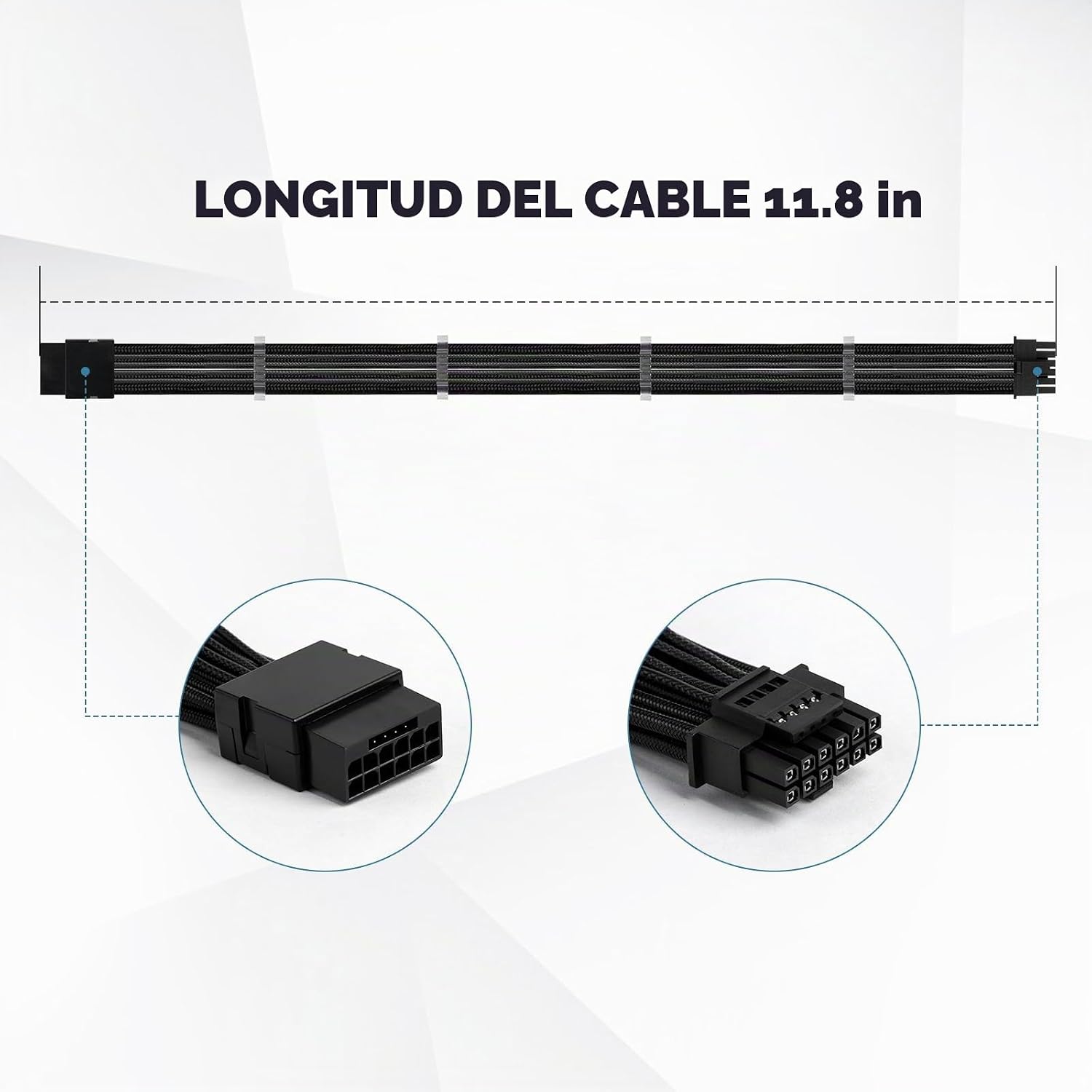CABLE ADAPTADOR DE EXTENSIÓN ASIAHORSE 12VHPWR 16 PINES 30 CM NEGRO - 5