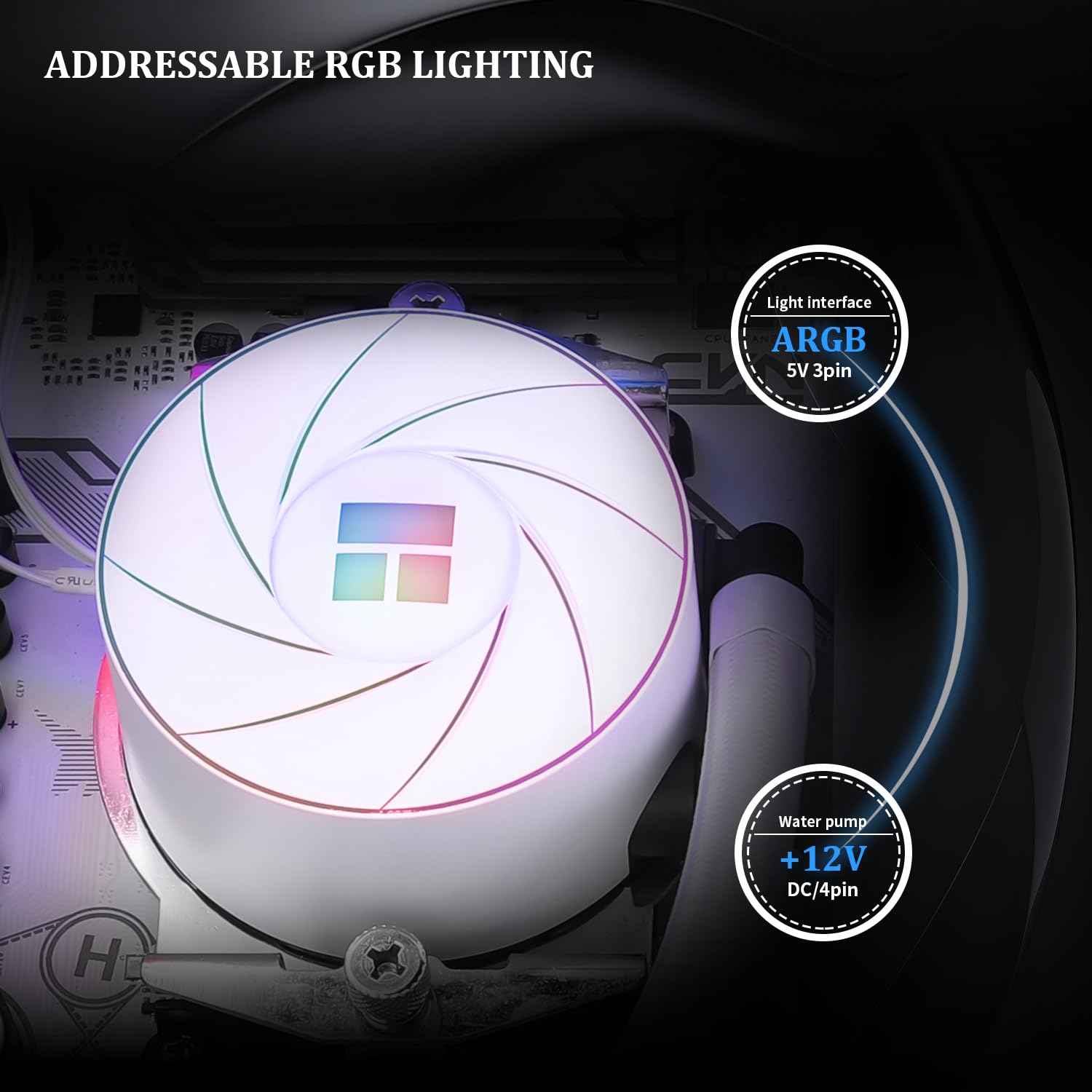 ENFRIADOR LÍQUIDO PARA CPU THERMALRIGHT AQUA ELITE 240 WHITE ARGB 240MM - 4