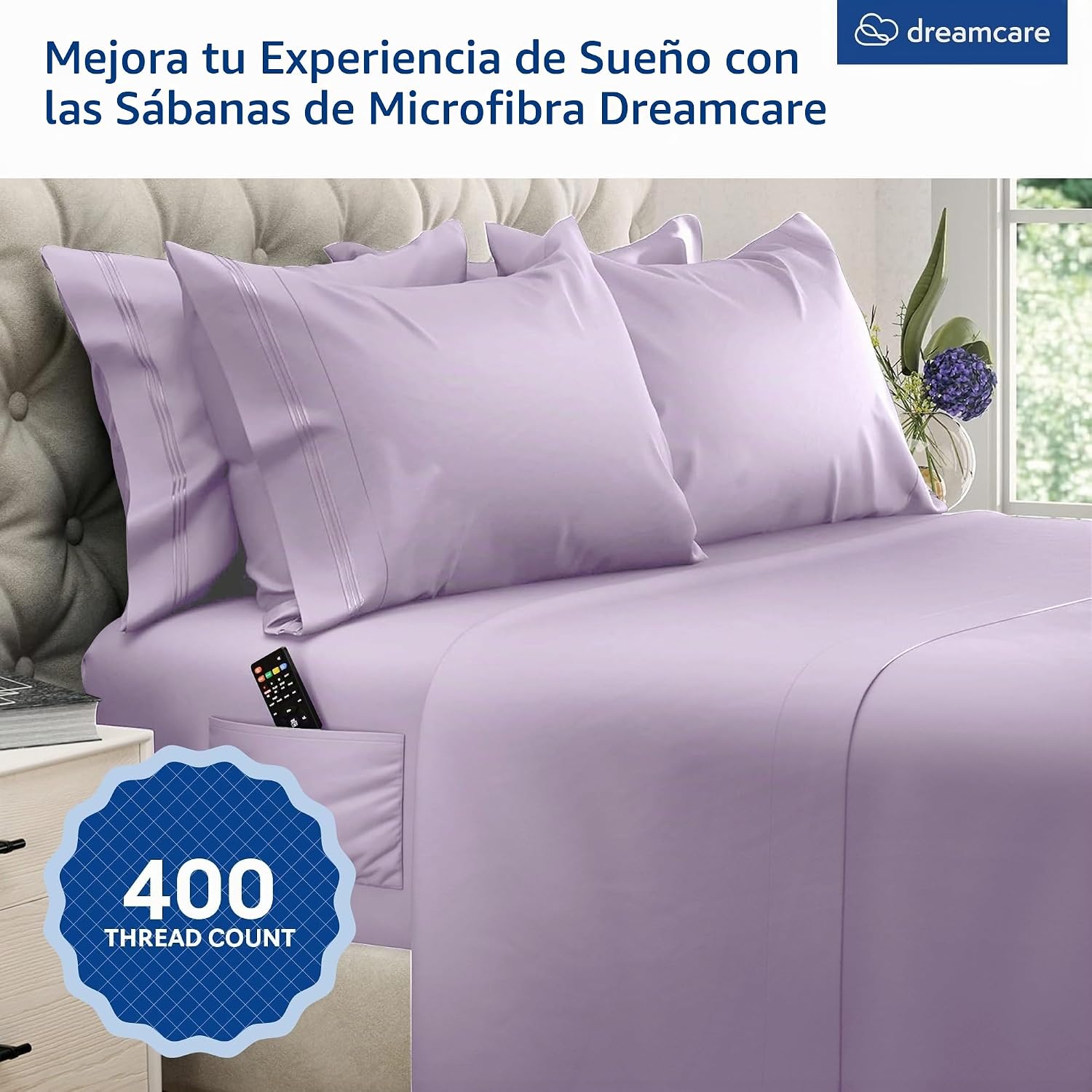 JUEGO DE SÁBANAS KING DREAMCARE 6 PIEZAS MICROFIBRA - 2