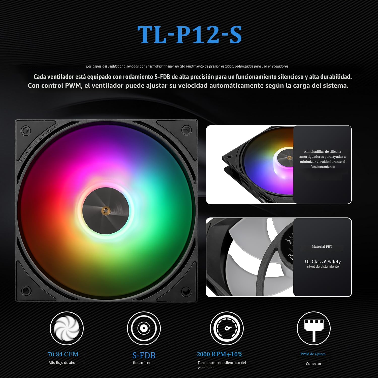 ENFRIADOR LÍQUIDO PARA CPU THERMALRIGHT FW PRO 360 ARGB BLACK CON PANTALLA LCD 2.73 PULGADAS - 5
