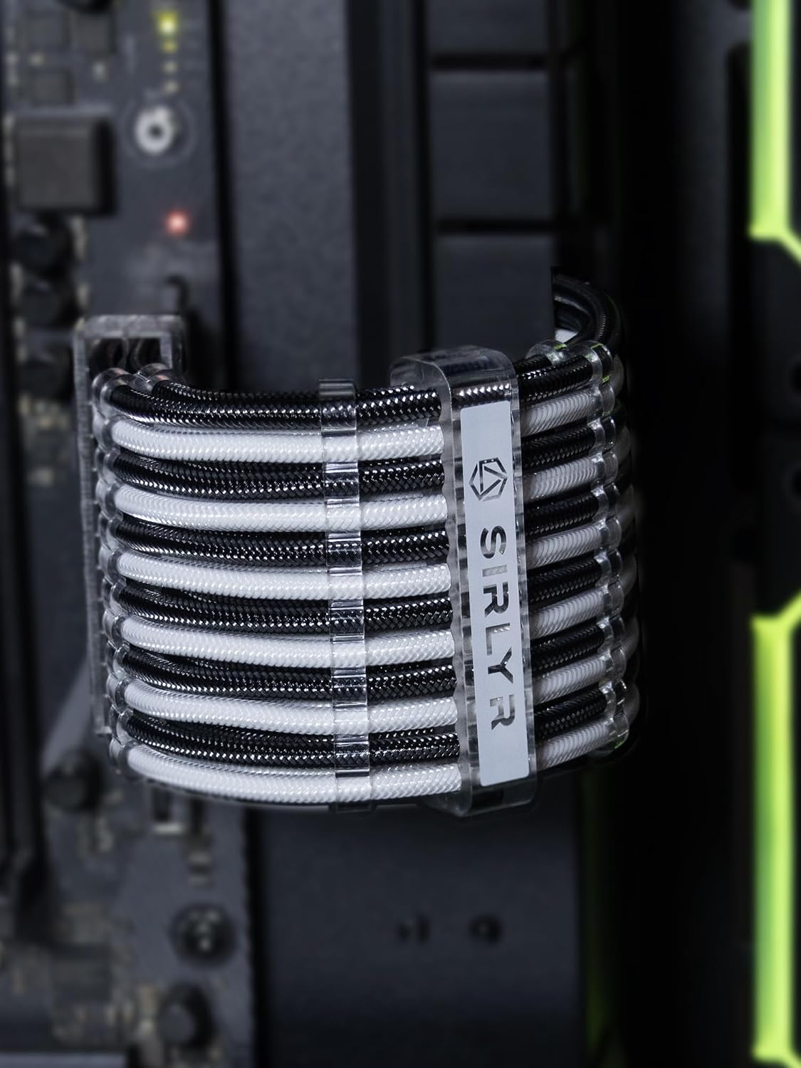 EXTENSIÓN DE CABLE PARA FUENTE DE PODER SIRLYR 4 KITS 24 PINES Y 8 PINES NEGRO Y BLANCO - 5