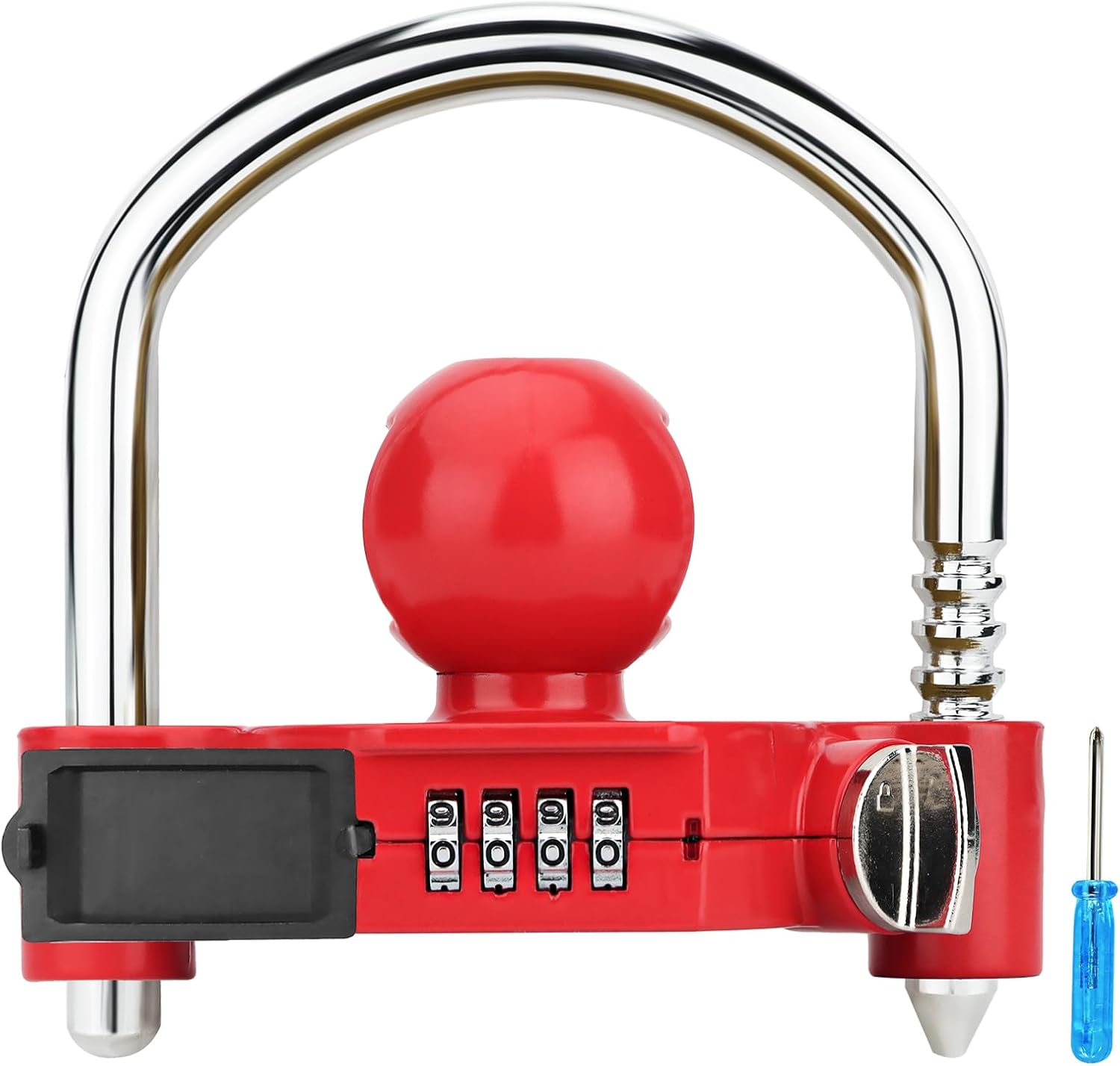 CANDADO PARA ENGANCHE FUNMIT UNIVERSAL CON COMBINACIÓN ROJO - 1
