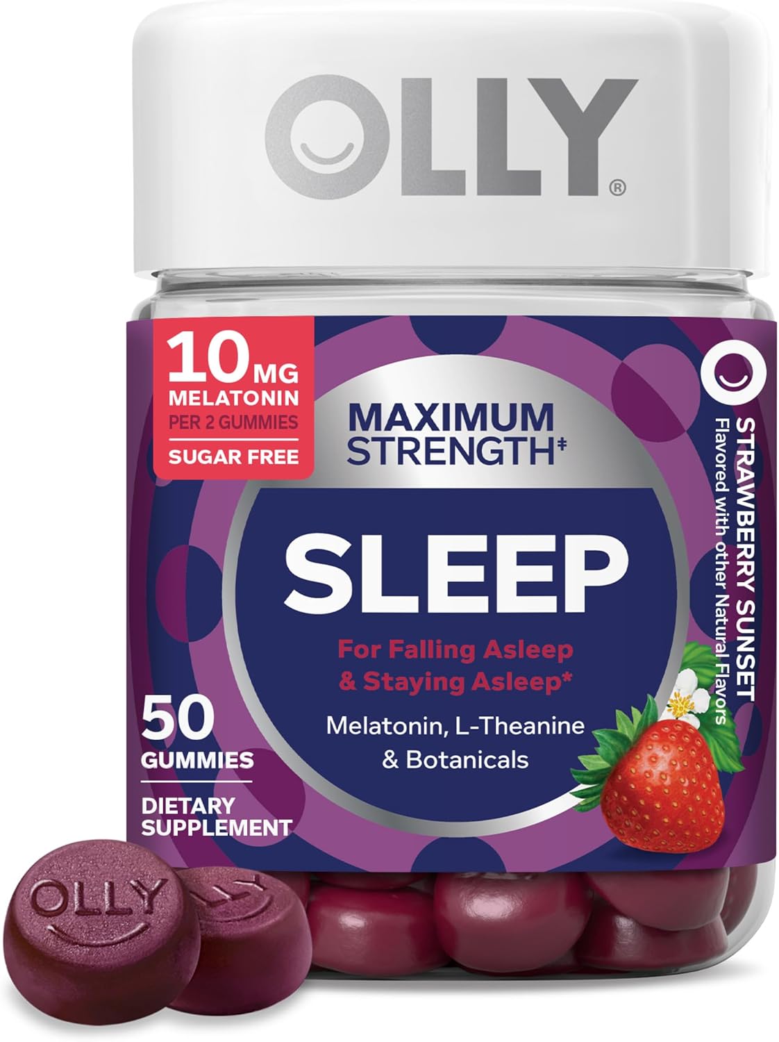 SUPLEMENTO PARA DORMIR OLLY MAXIMUM STRENGTH CON 10 MG MELATONINA 50 GOMITAS - 1