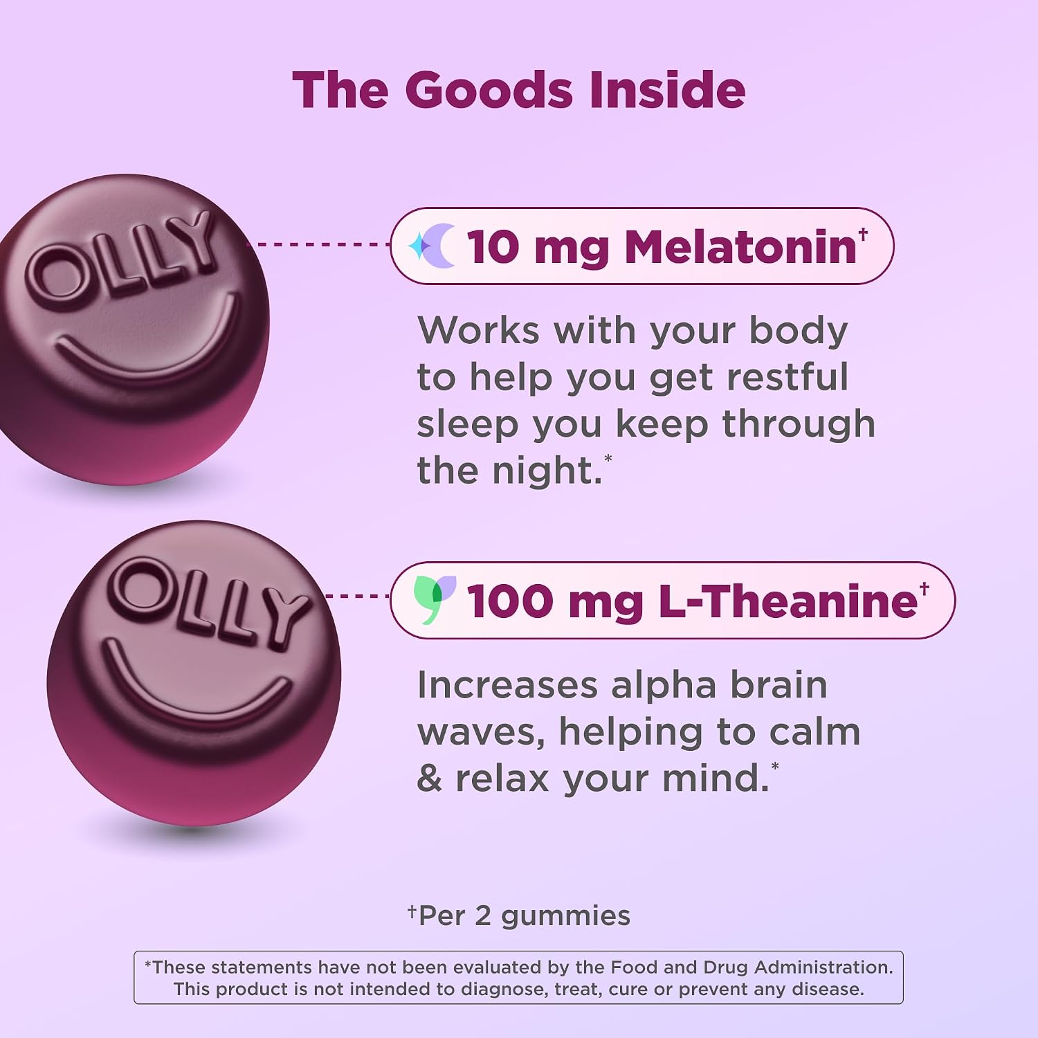 SUPLEMENTO PARA DORMIR OLLY MAXIMUM STRENGTH CON 10 MG MELATONINA 50 GOMITAS - 2